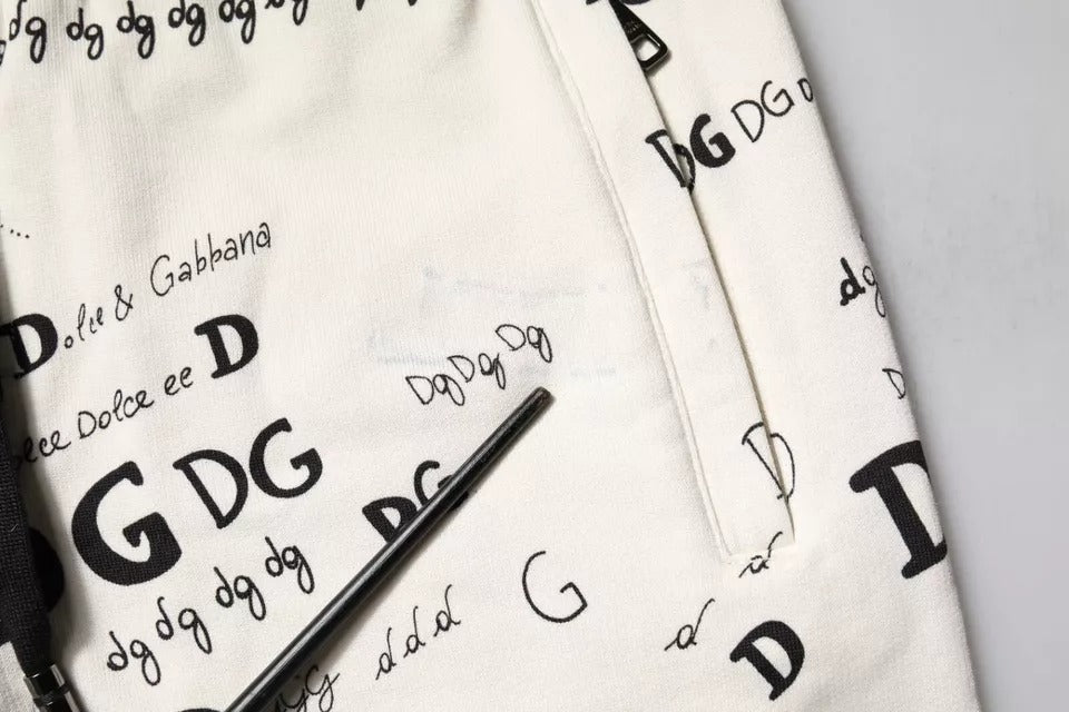 Dolce & Gabbana Weiße bedruckte Baumwoll-Jogger-Sweatpants