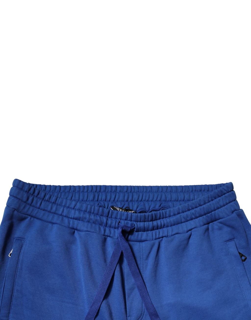 Dolce & Gabbana Blaue Baumwoll-Jogger-Hose mit mittlerer Taille