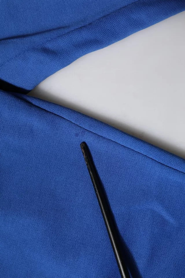 Dolce & Gabbana Blaue Baumwoll-Jogger-Hose mit mittlerer Taille