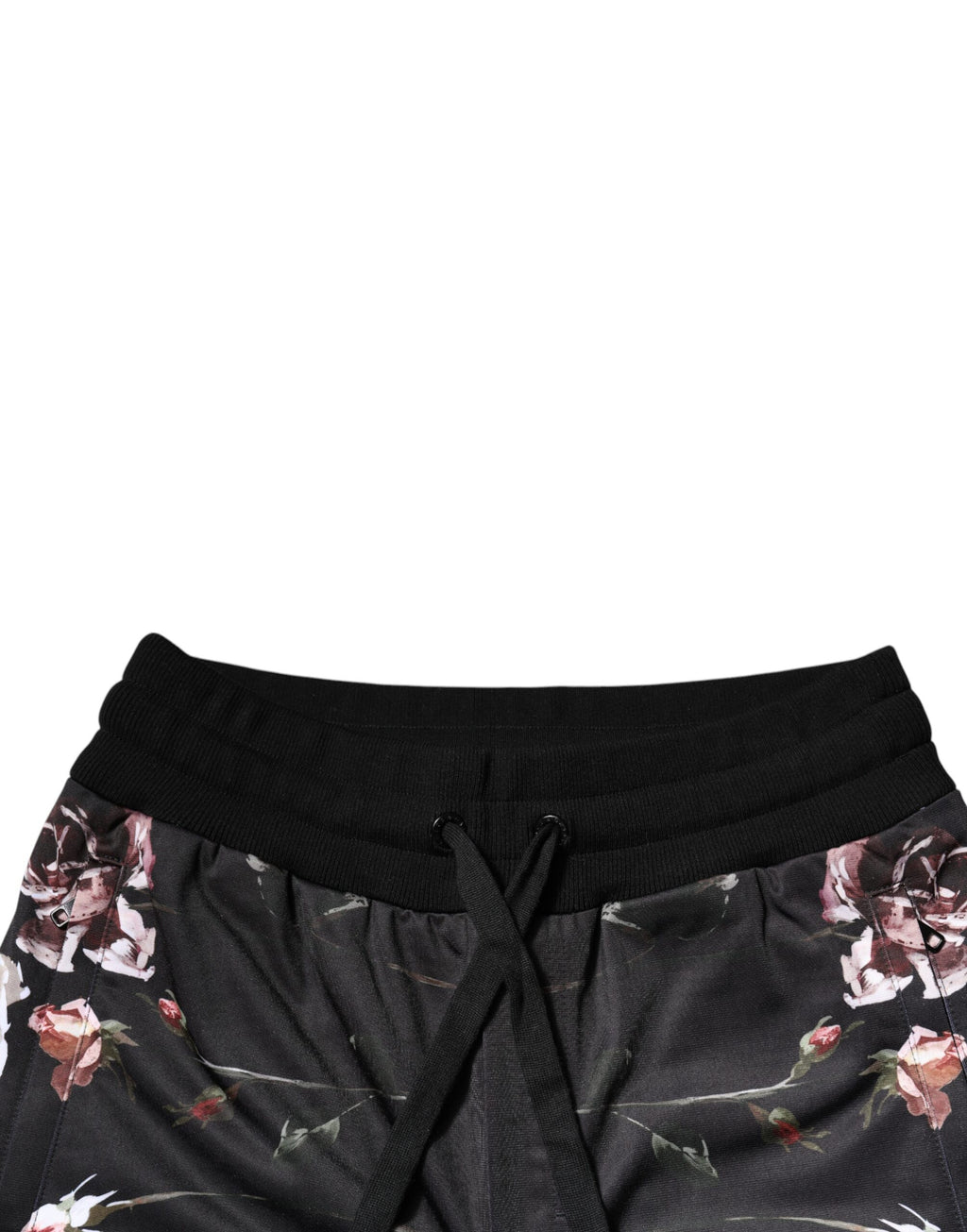 Dolce & Gabbana Schwarze geblümte Polyester-Jogger-Hose