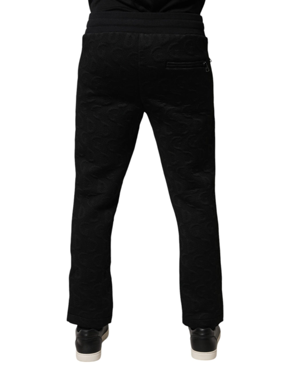 Dolce & Gabbana Schwarze Logo-Monogramm-Jogger-Sweatpants Hose