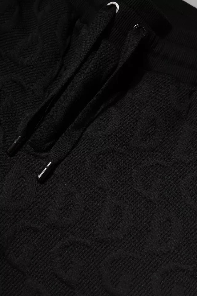 Dolce & Gabbana Schwarze Logo-Monogramm-Jogger-Sweatpants Hose