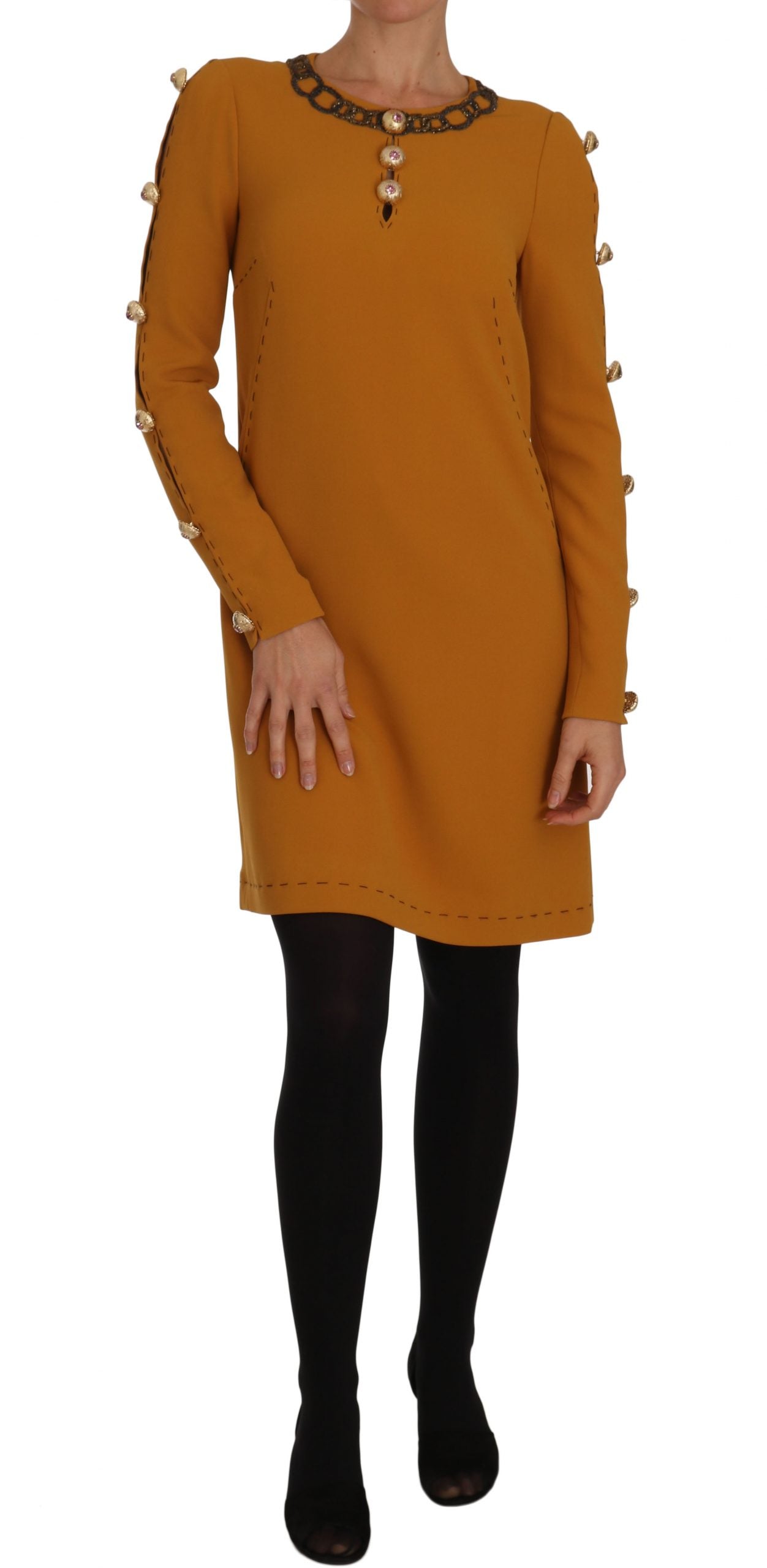 Dolce & Gabbana Braunes Mini-Kleid mit Kristallverzierung