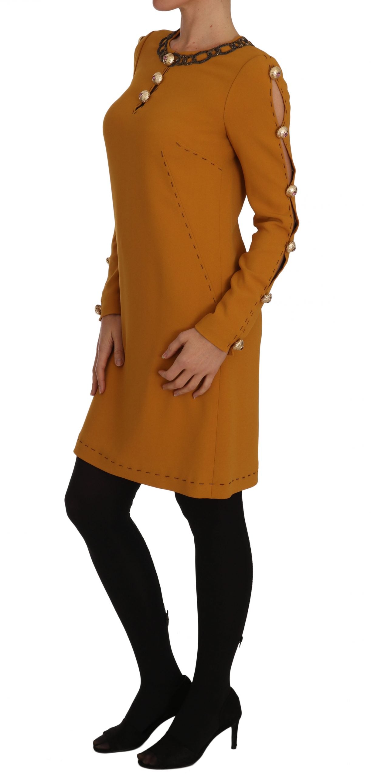 Dolce & Gabbana Braunes Mini-Kleid mit Kristallverzierung