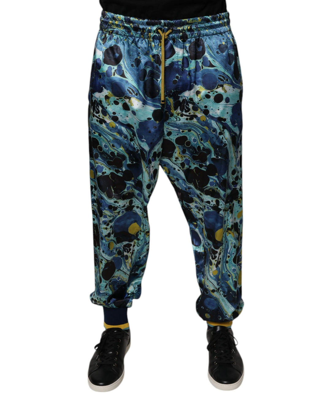 Dolce & Gabbana Multicolor Marmor Print Jogger Männer Sweatpants Hosen