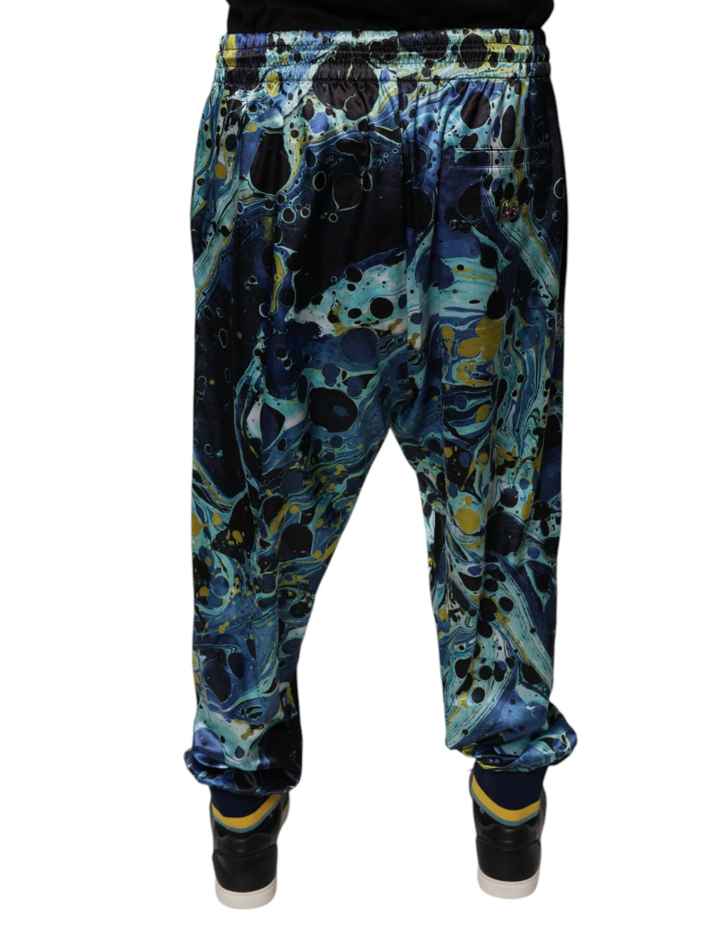 Dolce & Gabbana Multicolor Marmor Print Jogger Männer Sweatpants Hosen