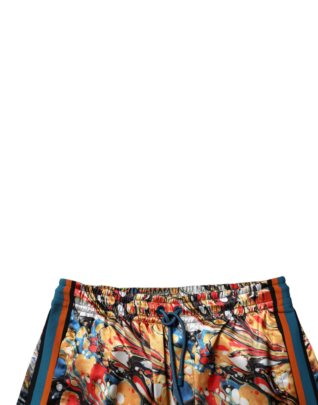 Dolce & Gabbana Multicolor Marmor Satin Herren Trainingsanzug Hose