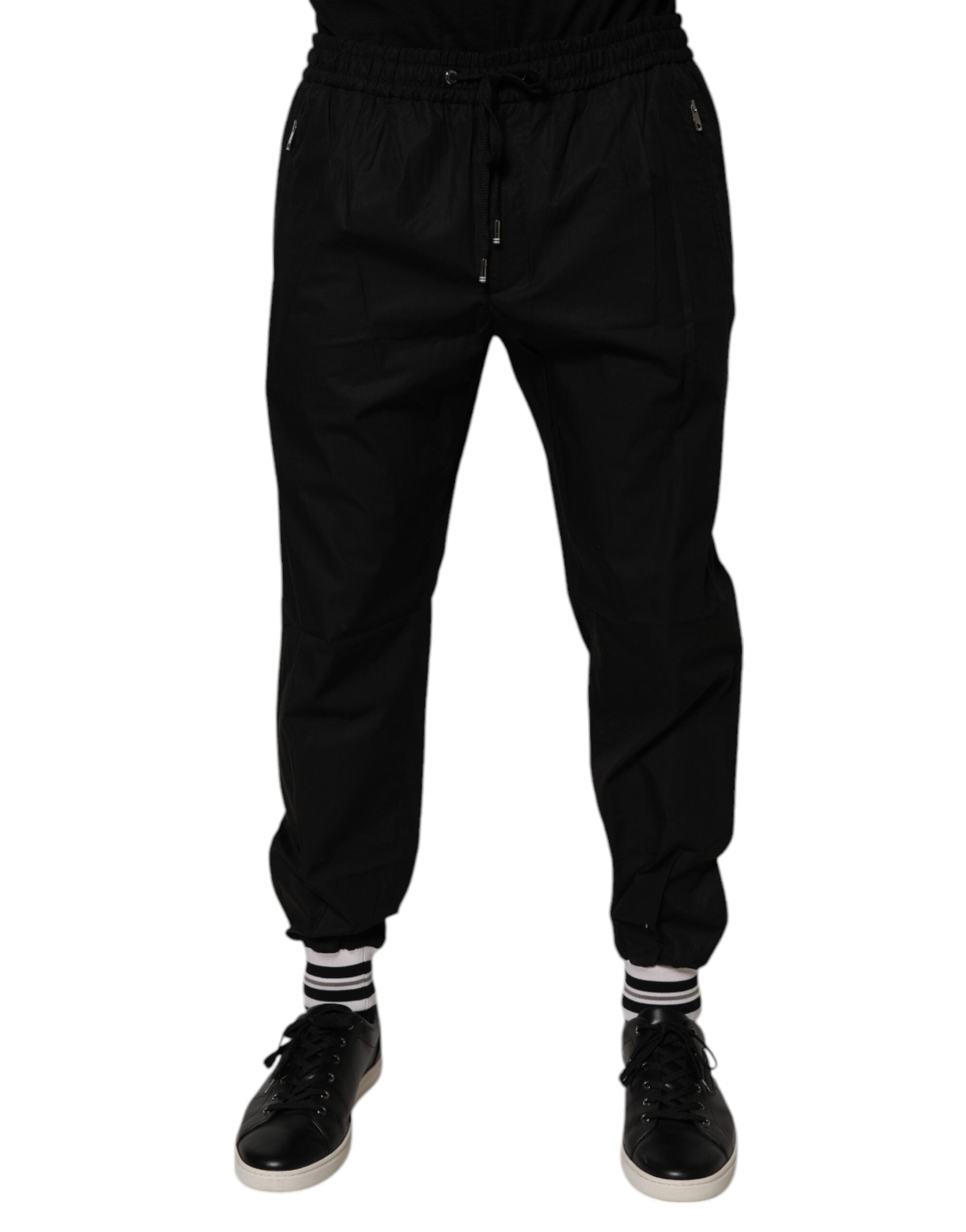 Dolce & Gabbana Schwarz Baumwolle Männer Jogger Sweatpants Hosen