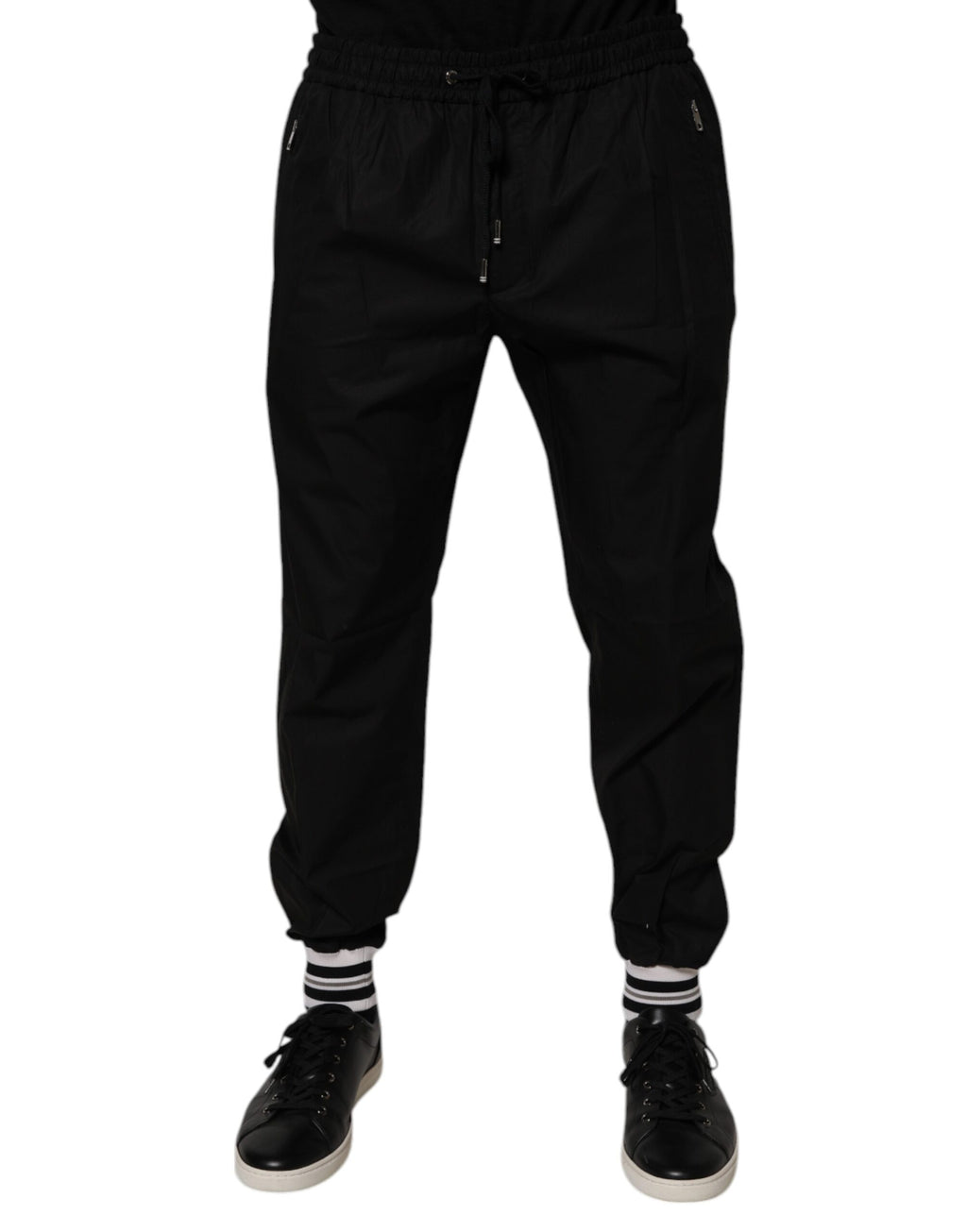 Dolce & Gabbana Schwarz Baumwolle Männer Jogger Sweatpants Hosen