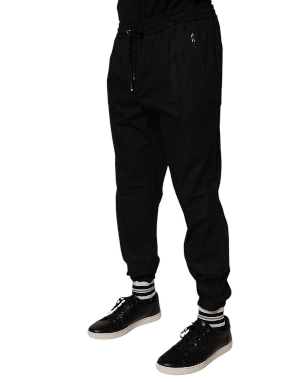 Dolce & Gabbana Schwarz Baumwolle Männer Jogger Sweatpants Hosen