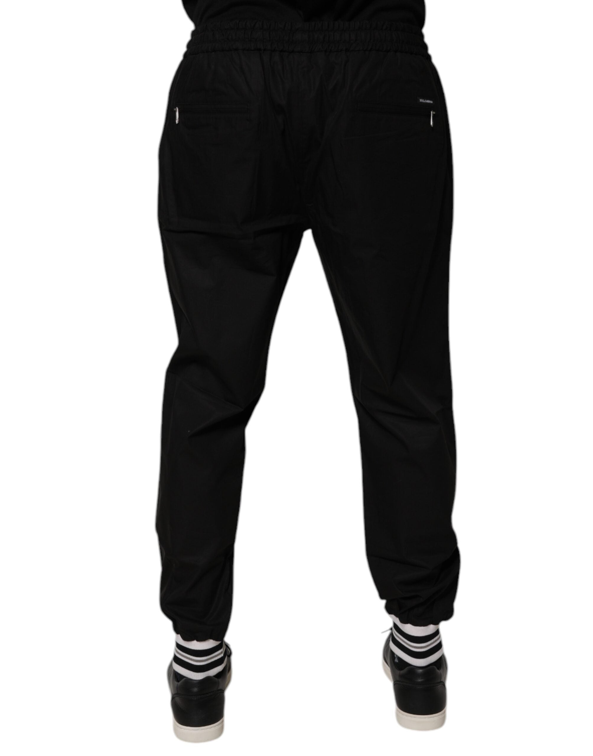 Dolce & Gabbana Schwarz Baumwolle Männer Jogger Sweatpants Hosen