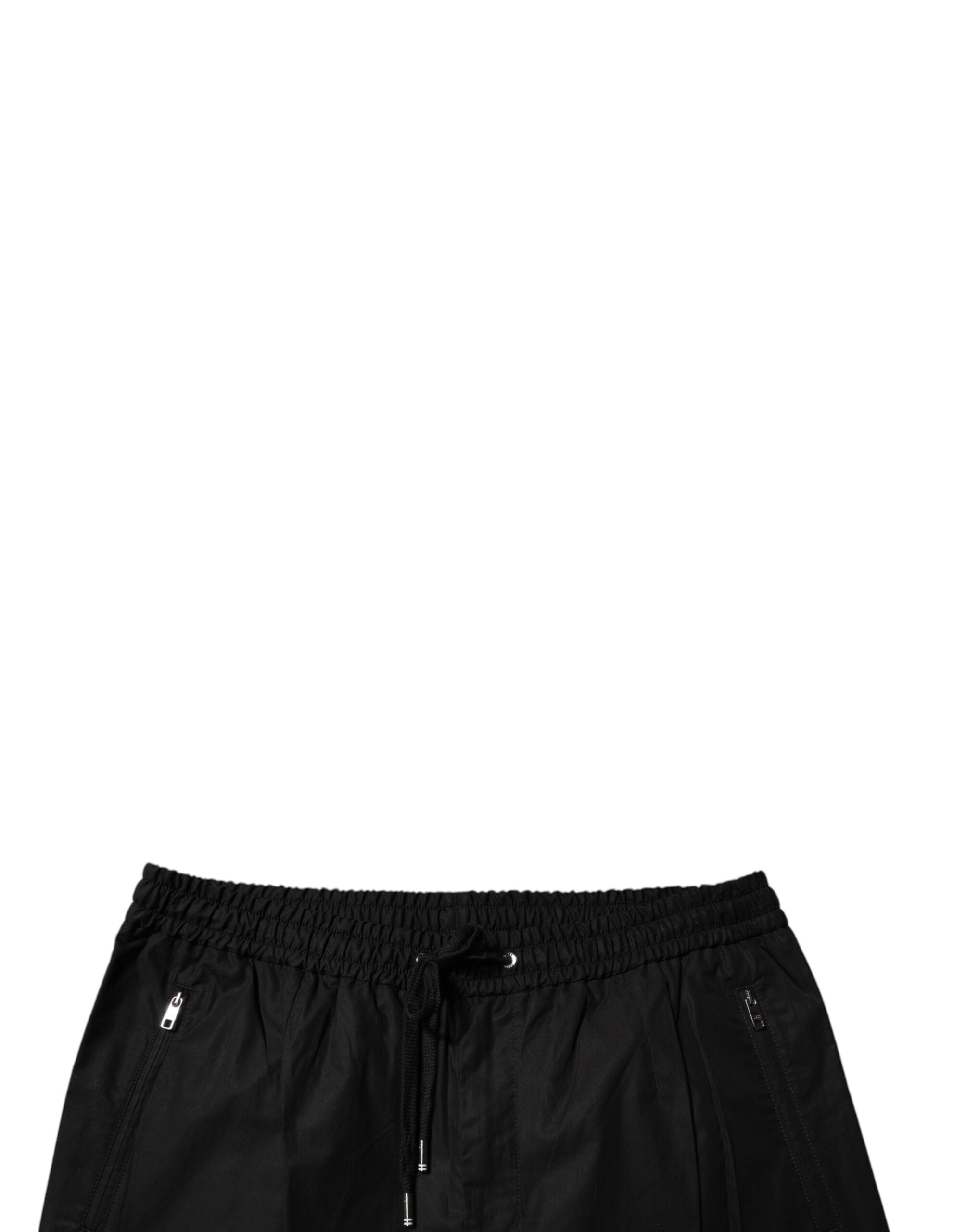 Dolce & Gabbana Schwarz Baumwolle Männer Jogger Sweatpants Hosen