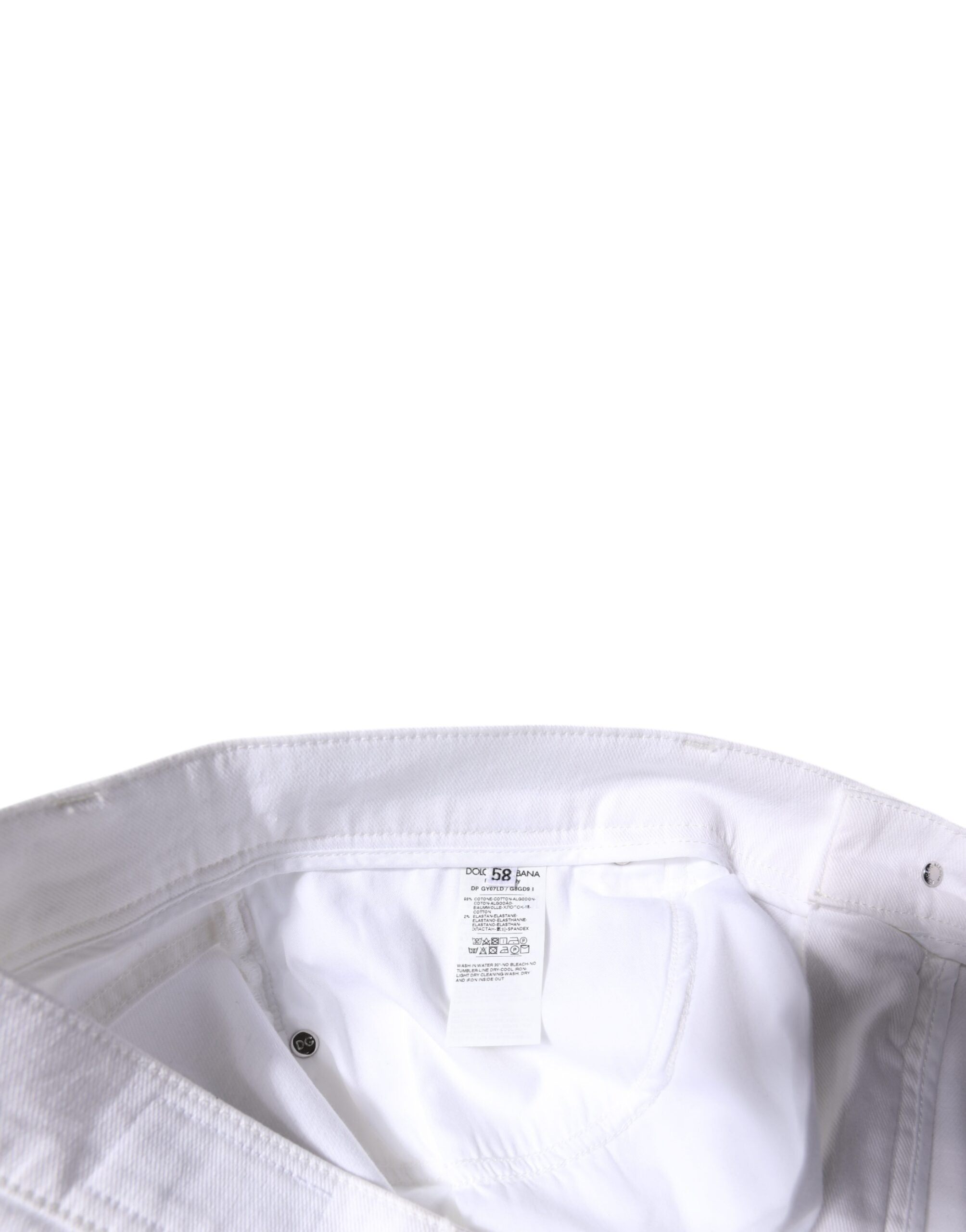 Dolce & Gabbana Weiße Baumwoll-Stretch-Skinny-Denim-Jeans für Männer