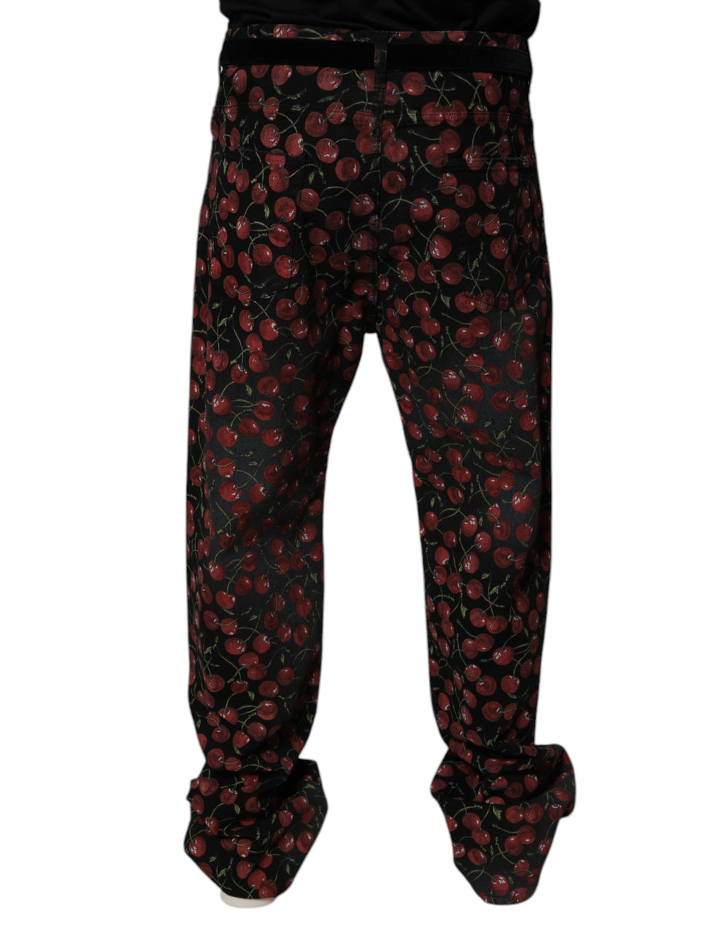 Dolce & Gabbana Schwarze Kirsche Baumwolle Gerade Männer Denim Jeans