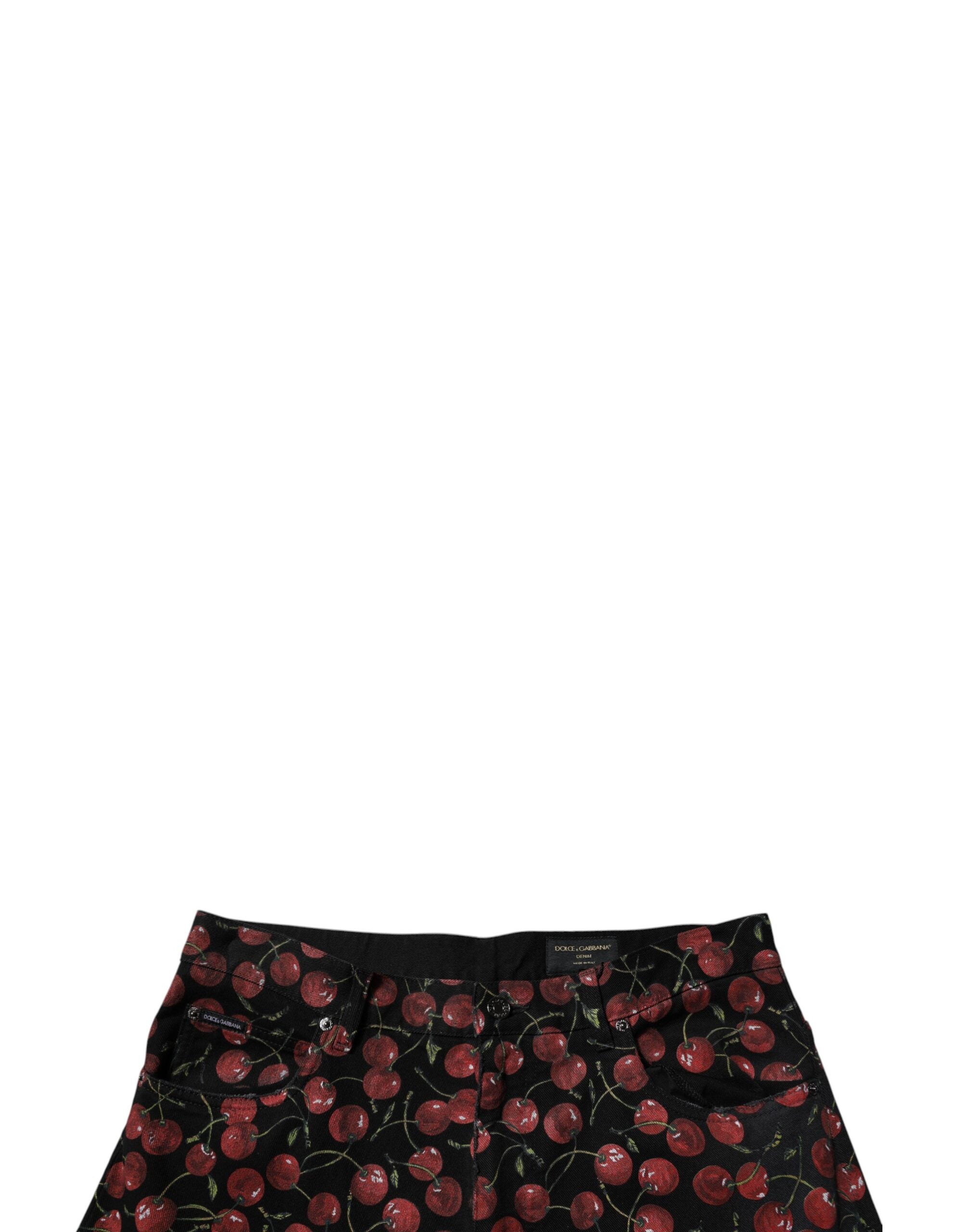 Dolce & Gabbana Schwarze Kirsche Baumwolle Gerade Männer Denim Jeans