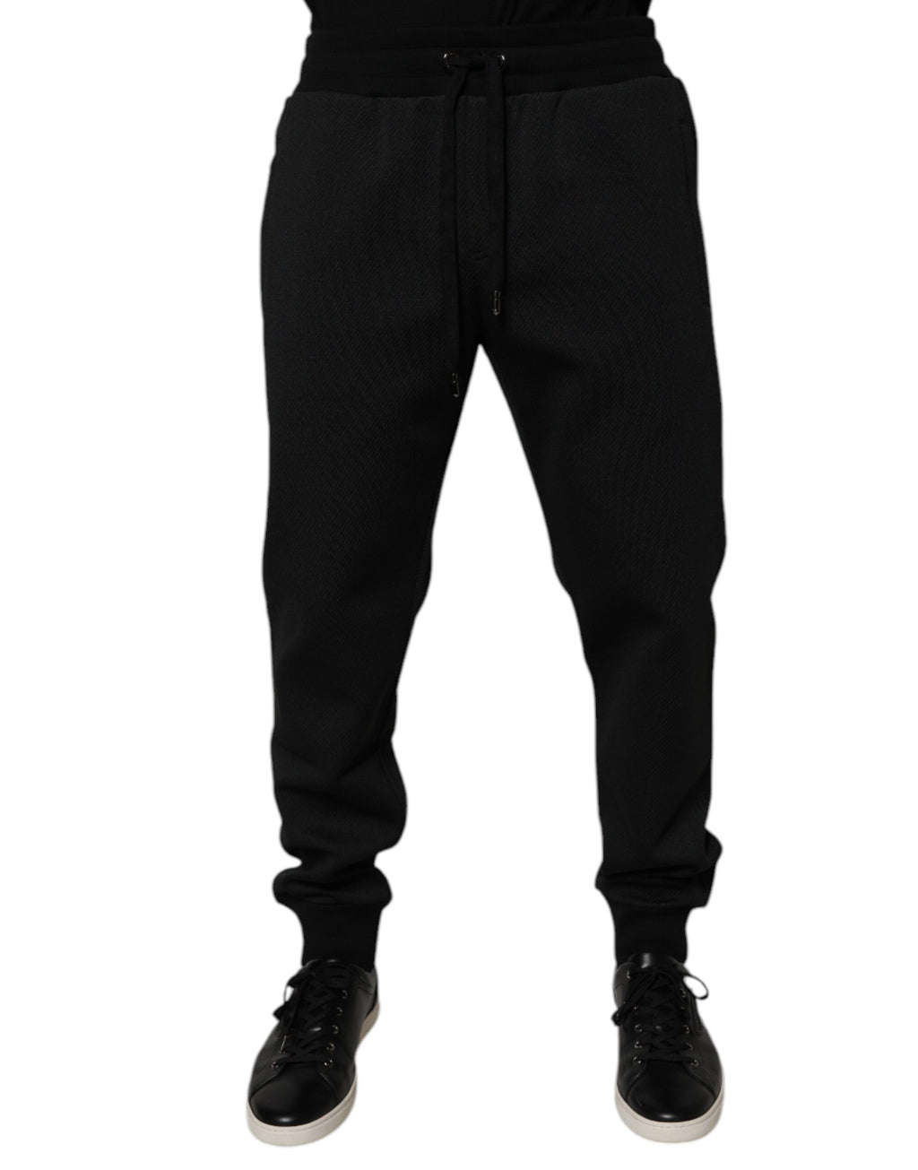 Dolce & Gabbana Schwarze Polyester Herren Jogger Sweatpants Hosen