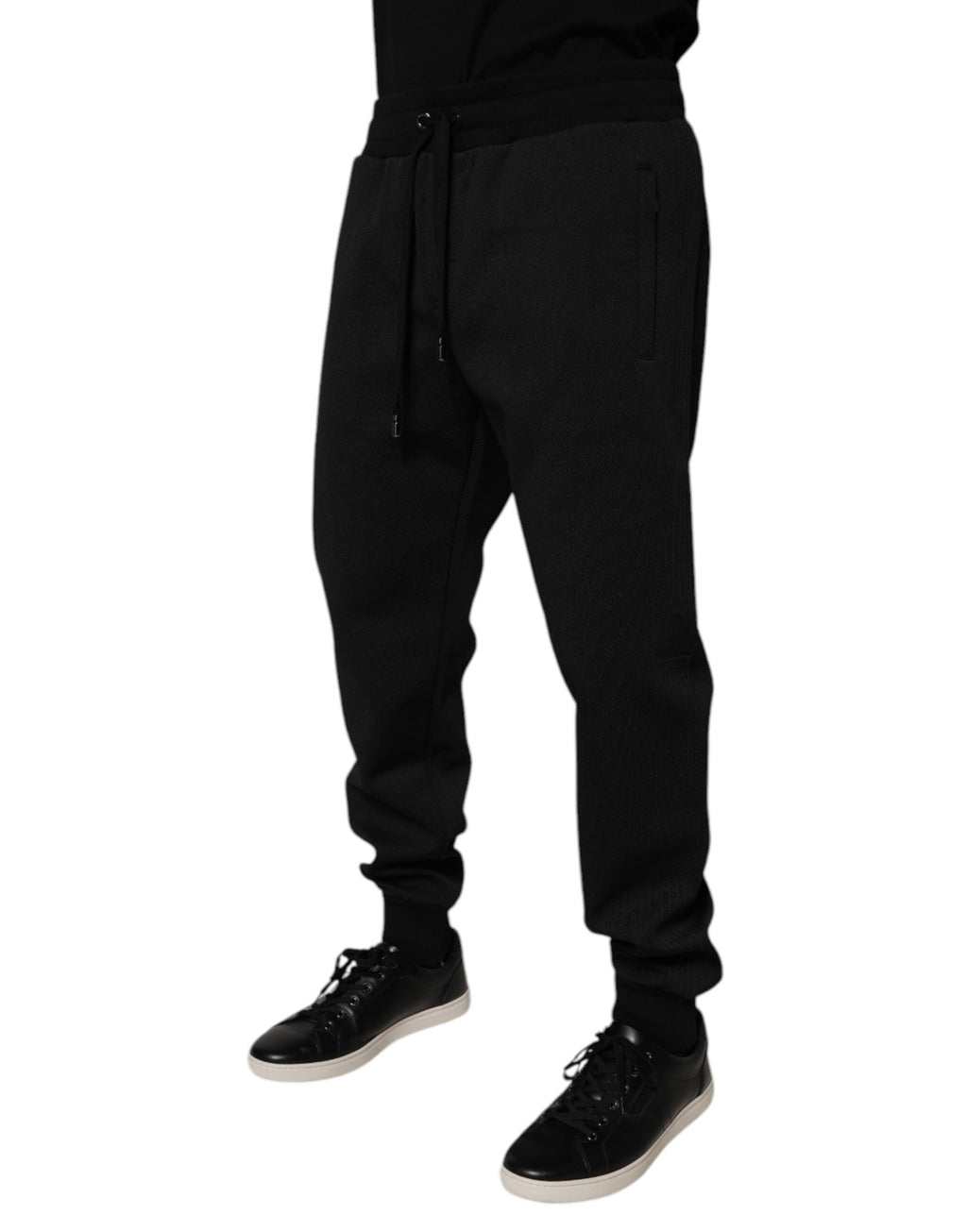 Dolce & Gabbana Schwarze Polyester Herren Jogger Sweatpants Hosen