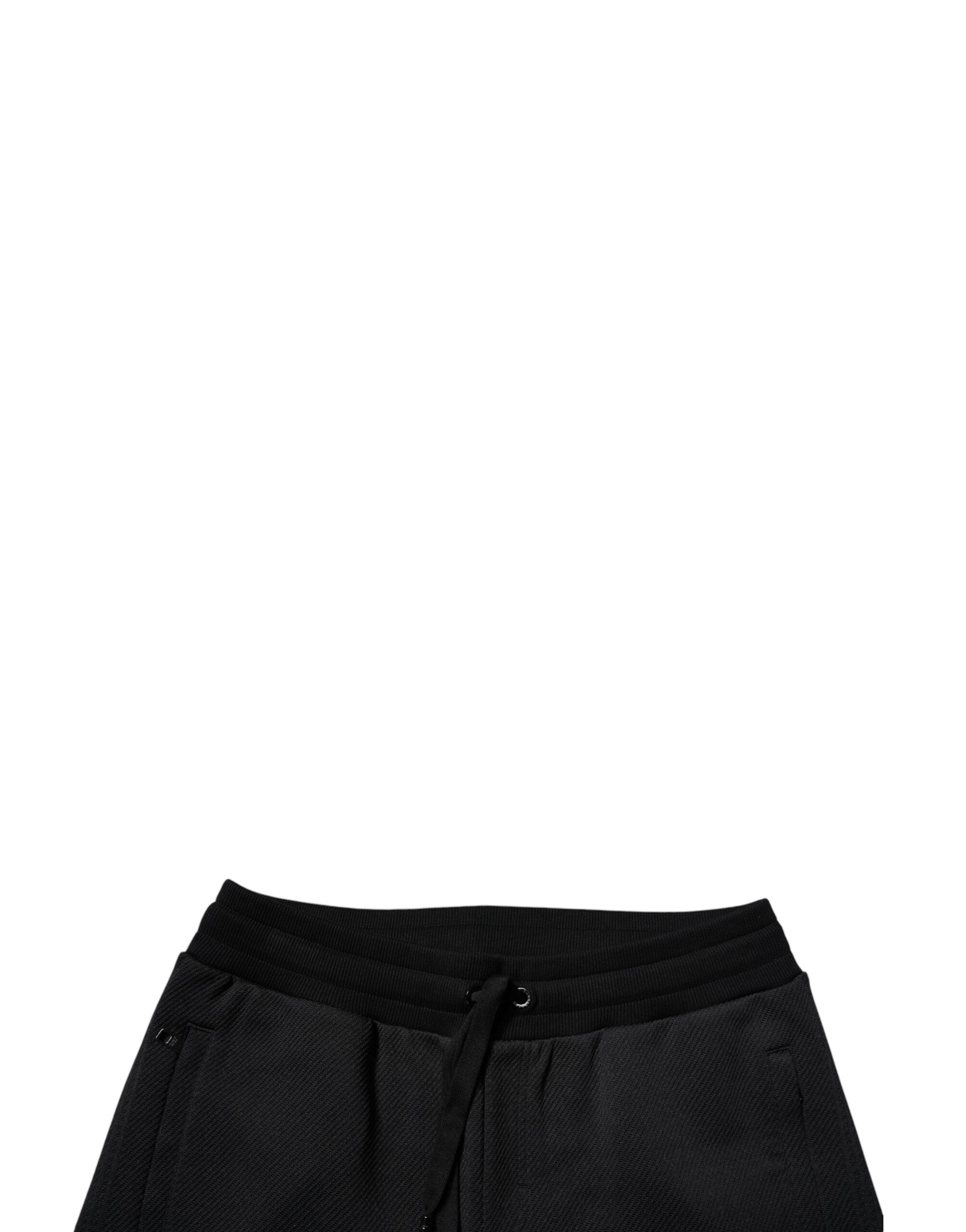 Dolce & Gabbana Schwarze Polyester Herren Jogger Sweatpants Hosen