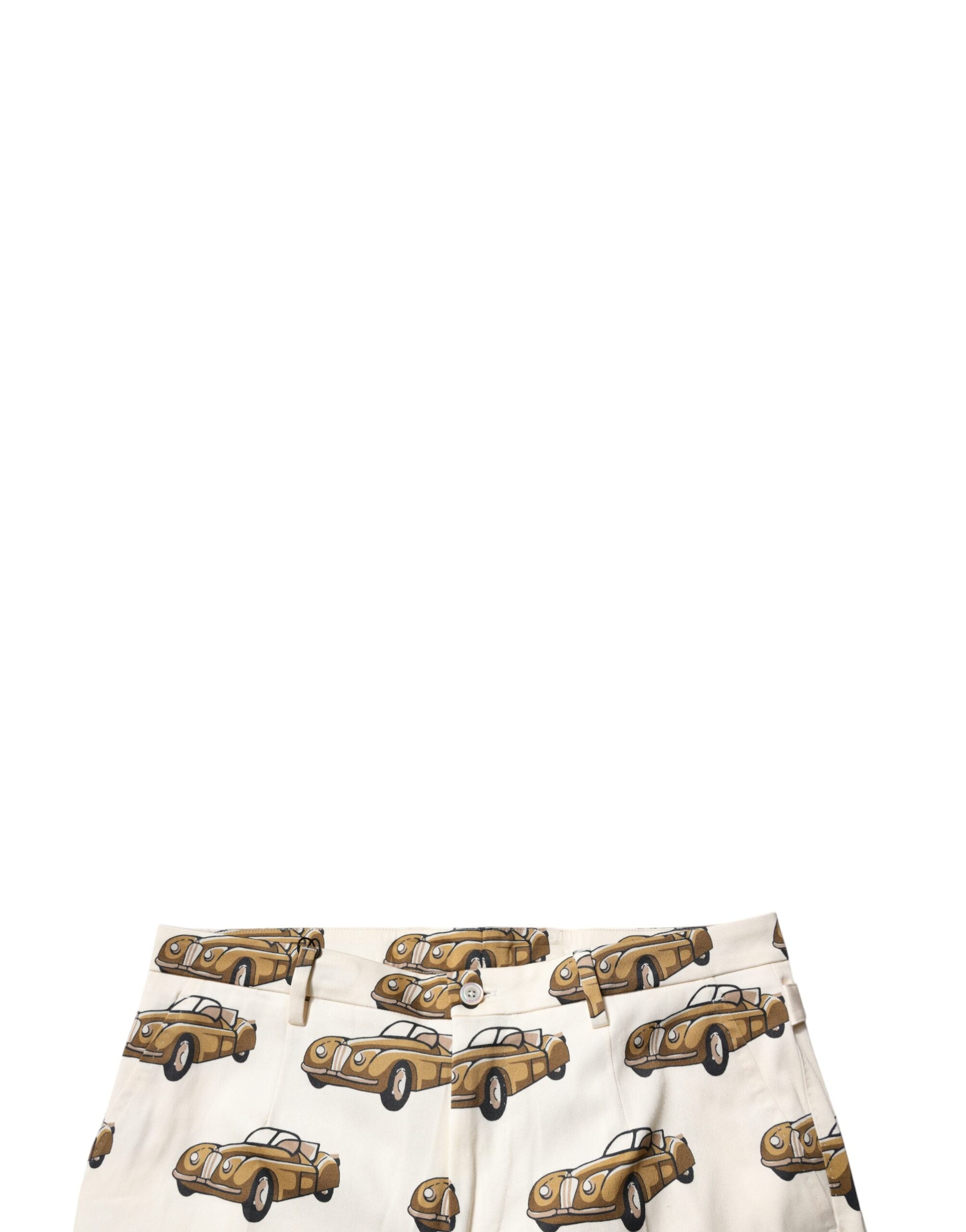 Dolce & Gabbana Off White Cars Baumwolle Skinny Männer Denim Jeans