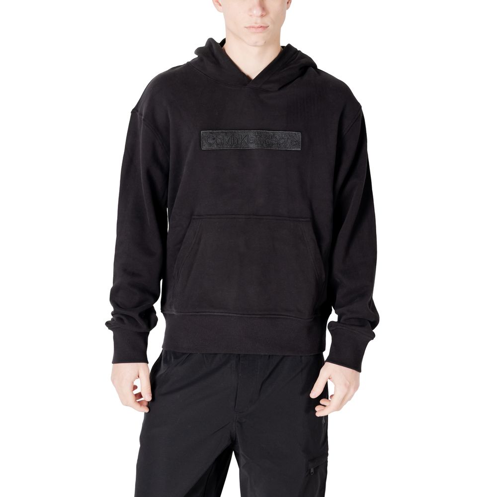 Calvin Klein Jeans Schwarzer Baumwoll-Kapuzenpulli