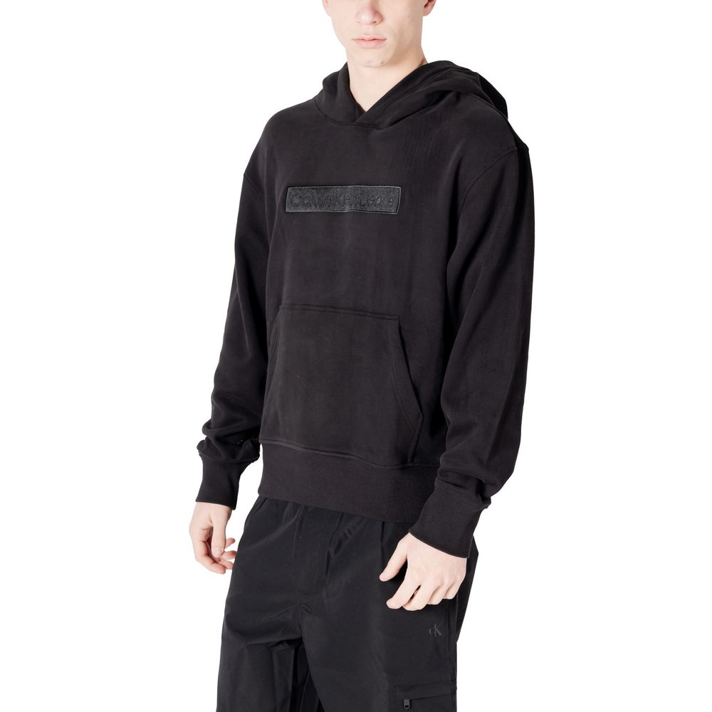 Calvin Klein Jeans Schwarzer Baumwoll-Kapuzenpulli