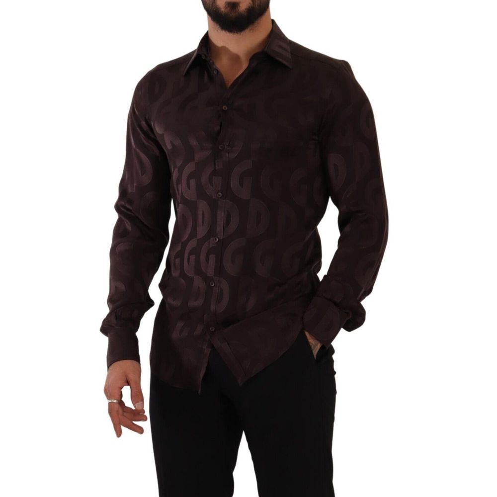 Dolce & Gabbana Bordeauxfarbenes Seidenhemd