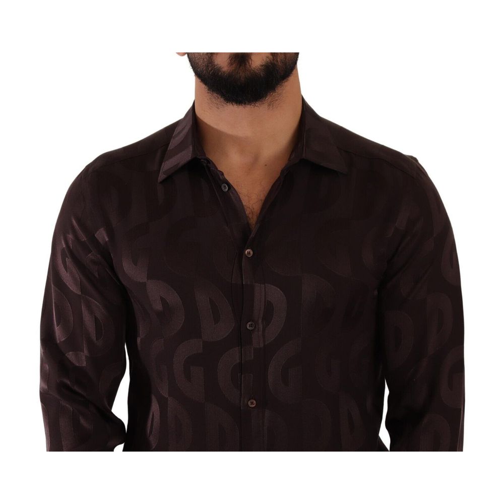 Dolce & Gabbana Bordeauxfarbenes Seidenhemd