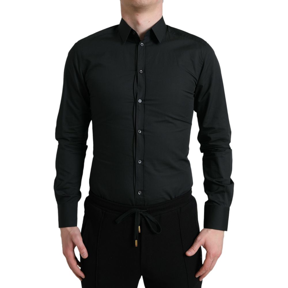 Dolce & Gabbana Schwarzes Baumwollhemd