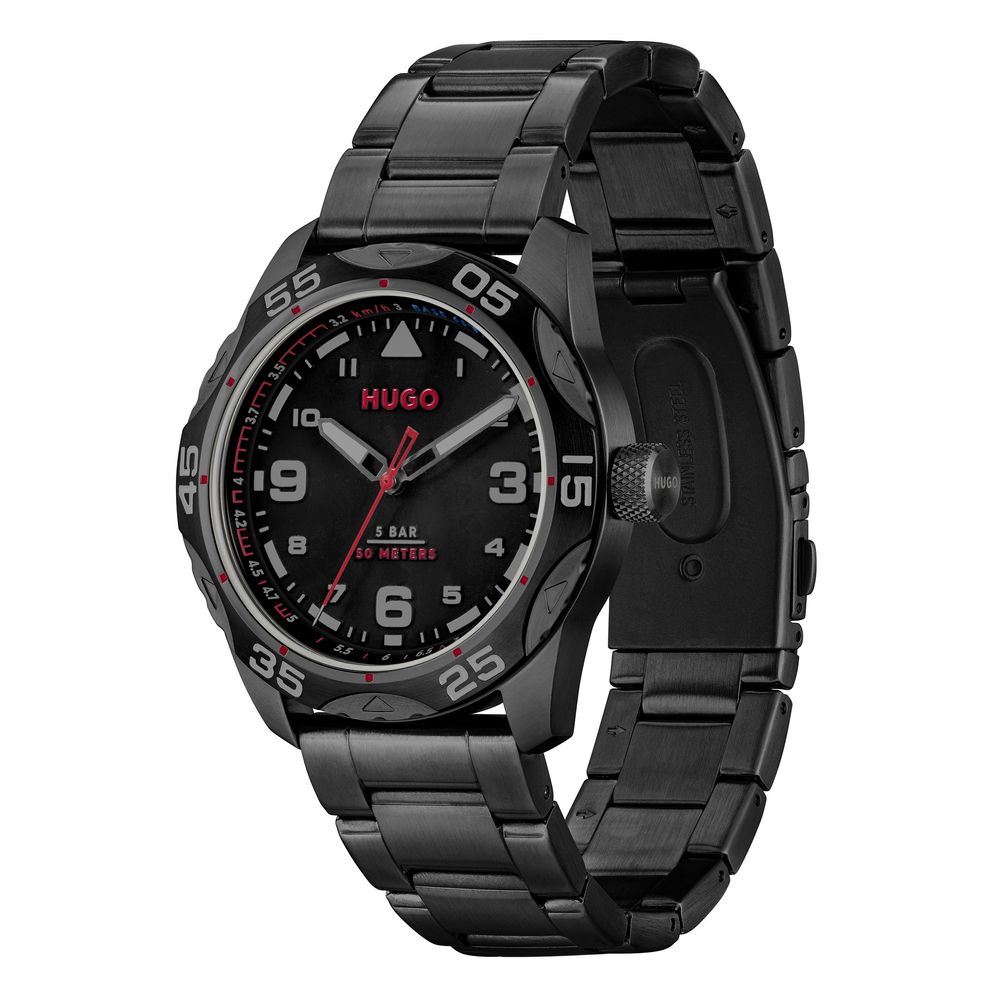 Hugo Boss Schwarze Uhr aus Edelstahl