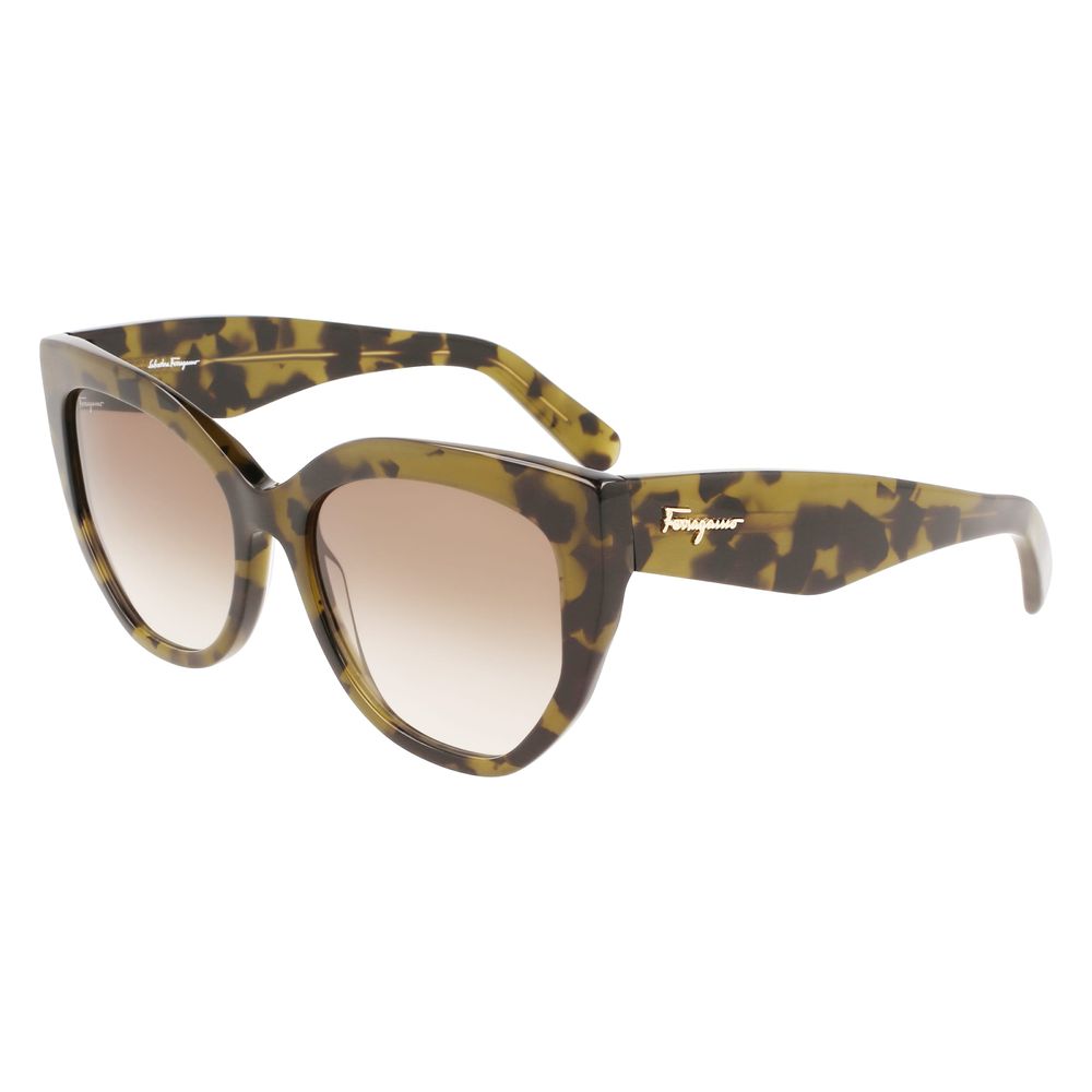 Ferragamo Braune Acetat-Sonnenbrille