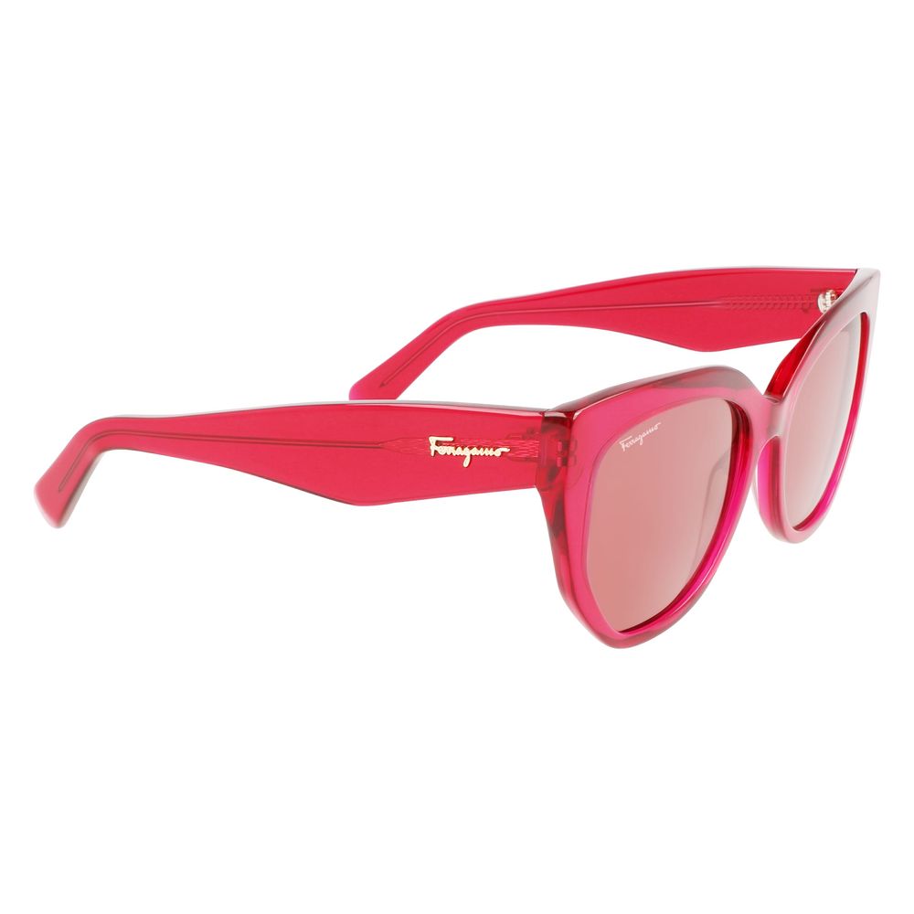 Ferragamo Rote Acetat-Sonnenbrille