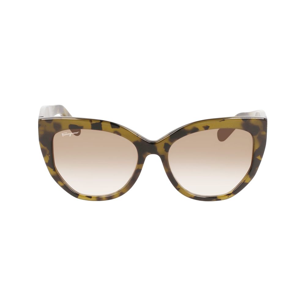 Ferragamo Braune Acetat-Sonnenbrille
