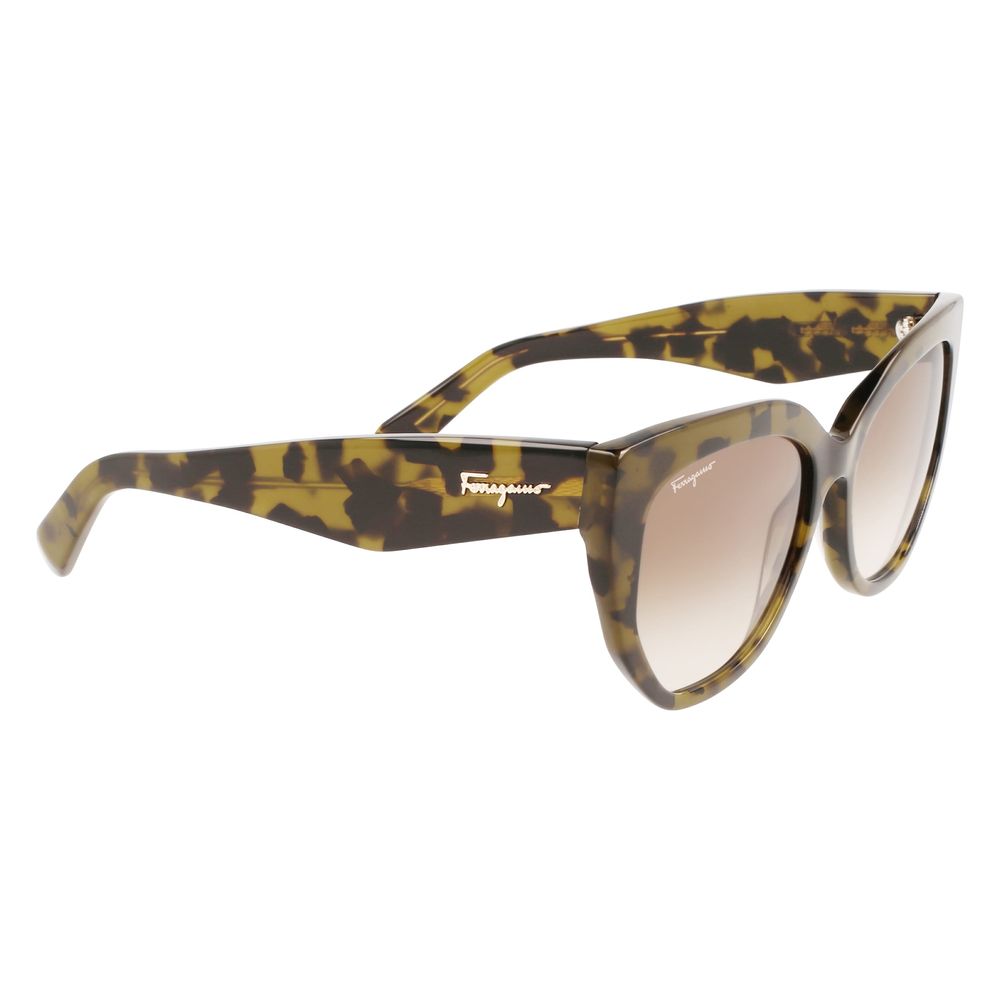 Ferragamo Braune Acetat-Sonnenbrille