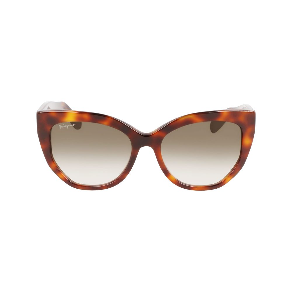 Ferragamo Braune Acetat-Sonnenbrille