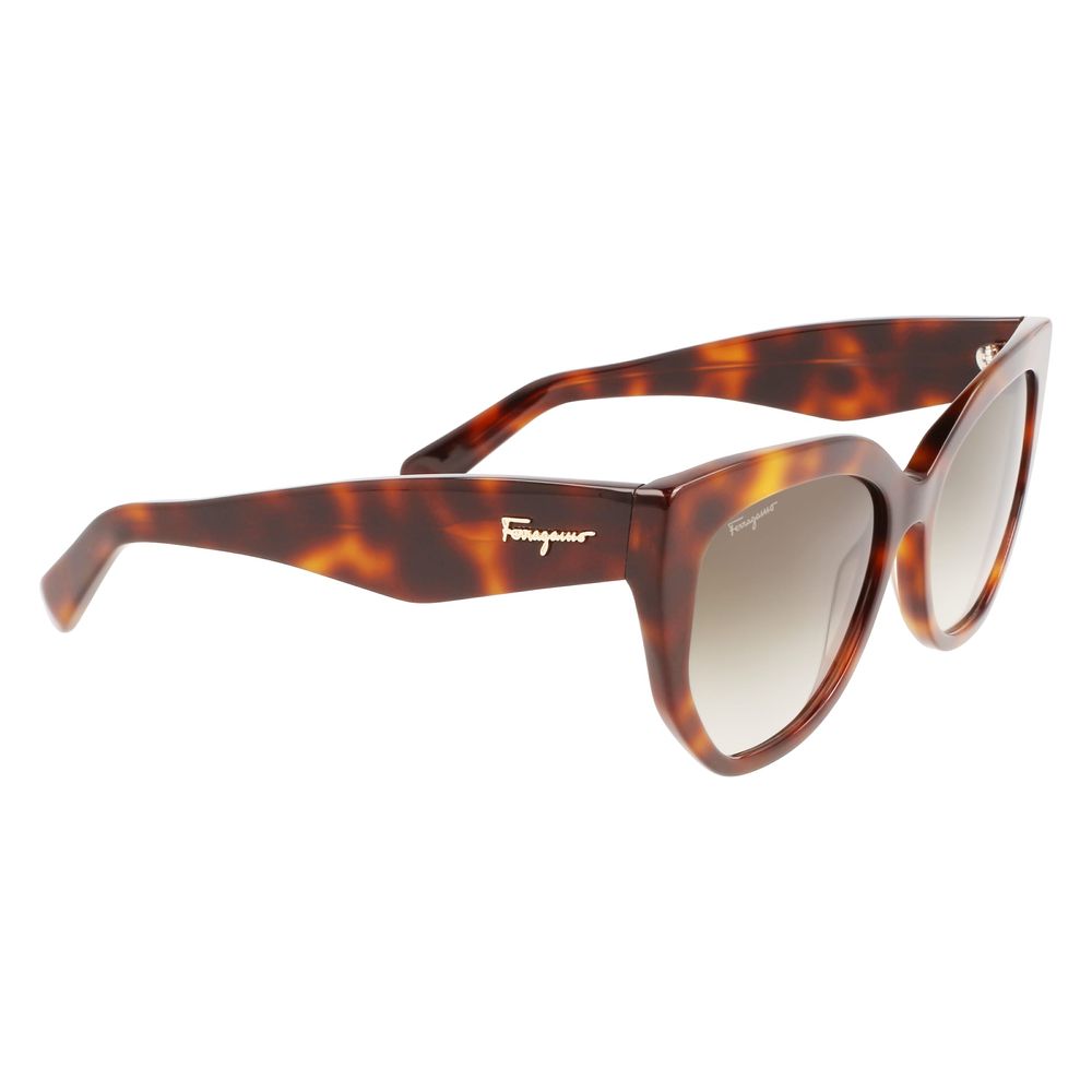 Ferragamo Braune Acetat-Sonnenbrille