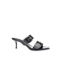 Alexander McQueen Black Leather Stiletto Heel Sandals