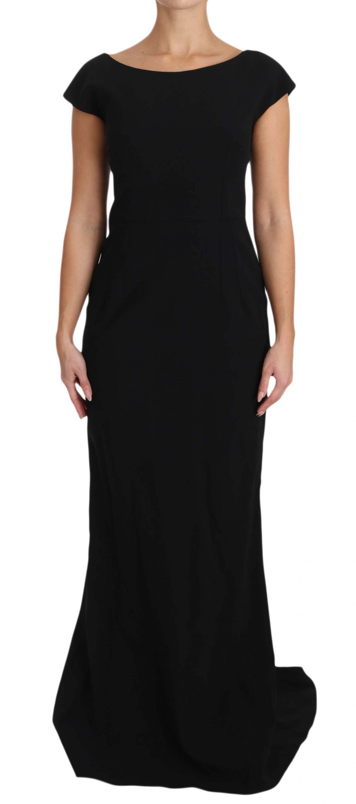 Dolce & Gabbana Schwarzes Stretch-Kleid mit Schlaghose Maxi