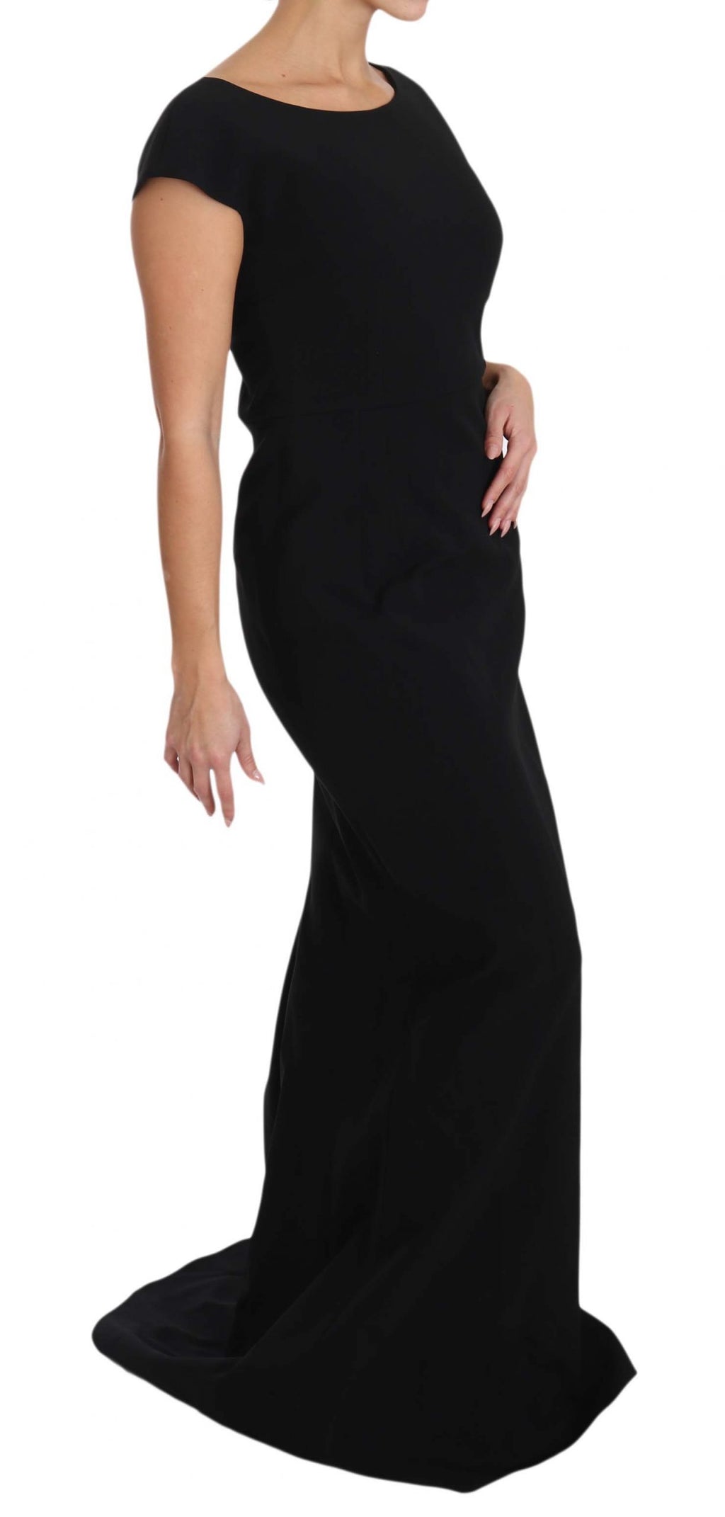 Dolce & Gabbana Schwarzes Stretch-Kleid mit Schlaghose Maxi