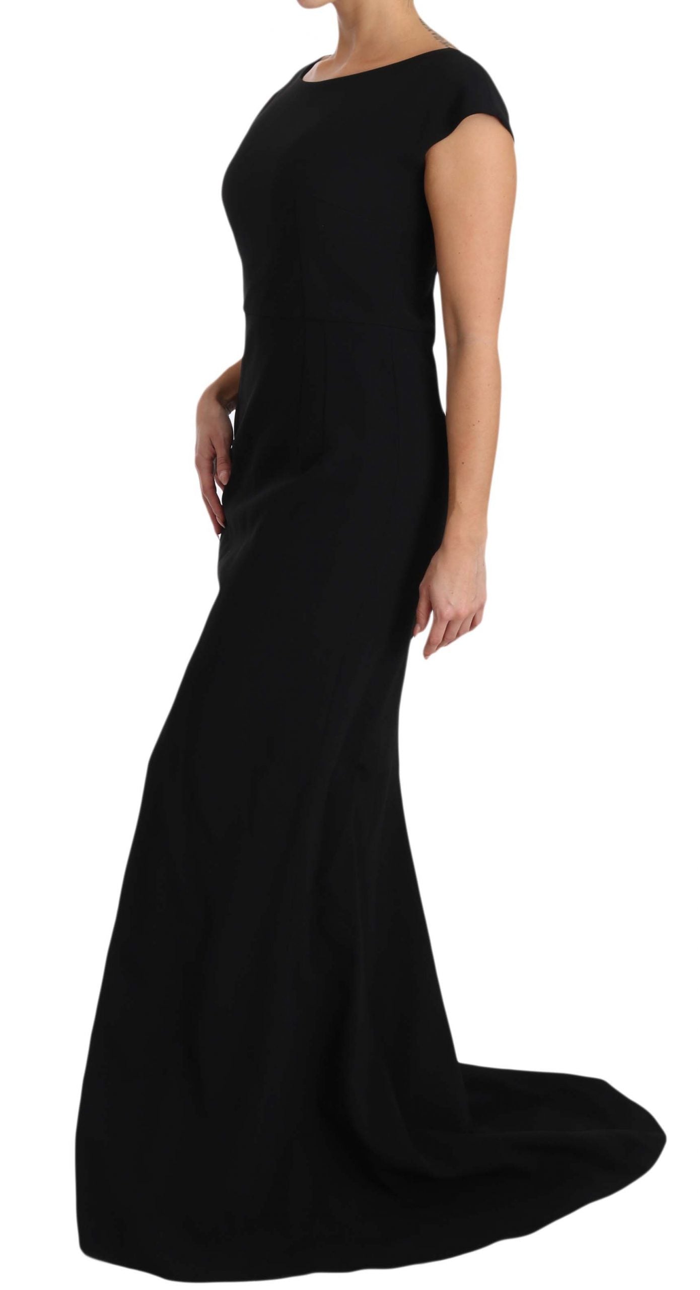 Dolce & Gabbana Schwarzes Stretch-Kleid mit Schlaghose Maxi