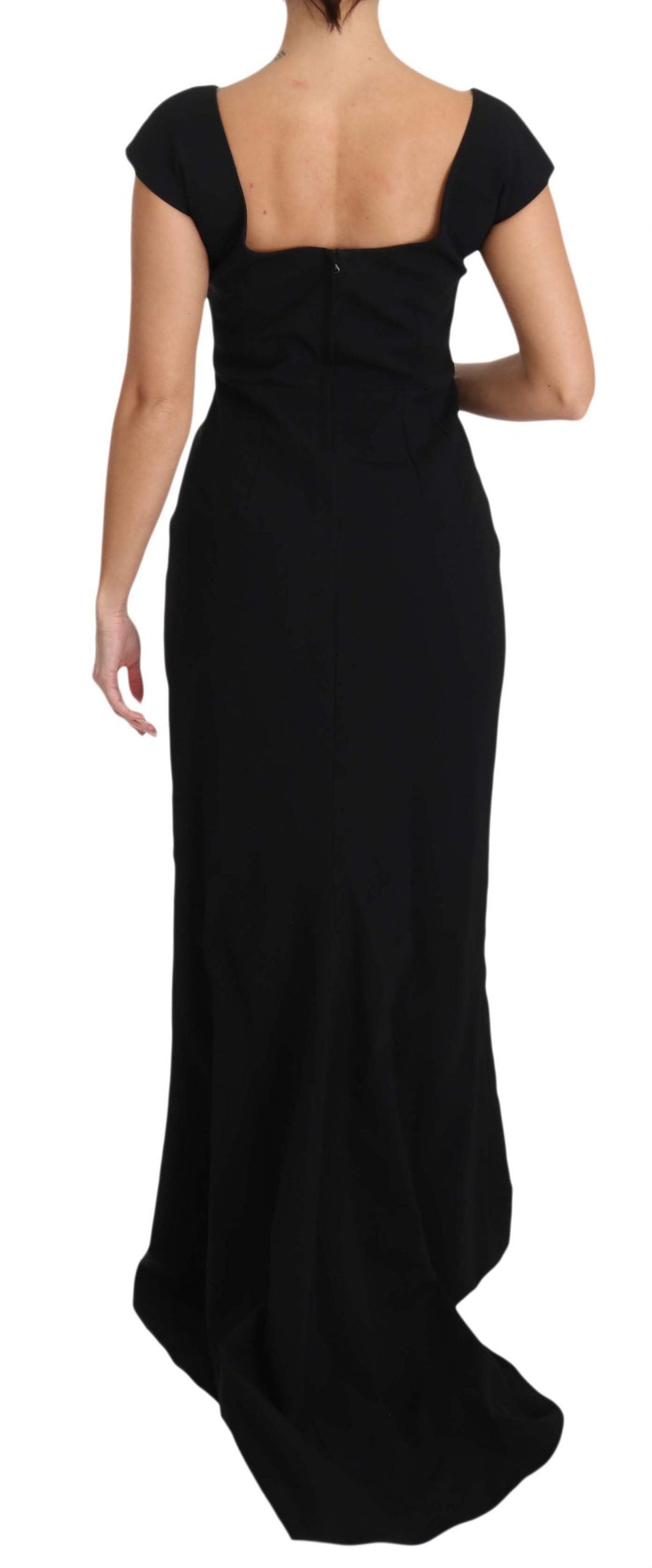 Dolce & Gabbana Schwarzes Stretch-Kleid mit Schlaghose Maxi