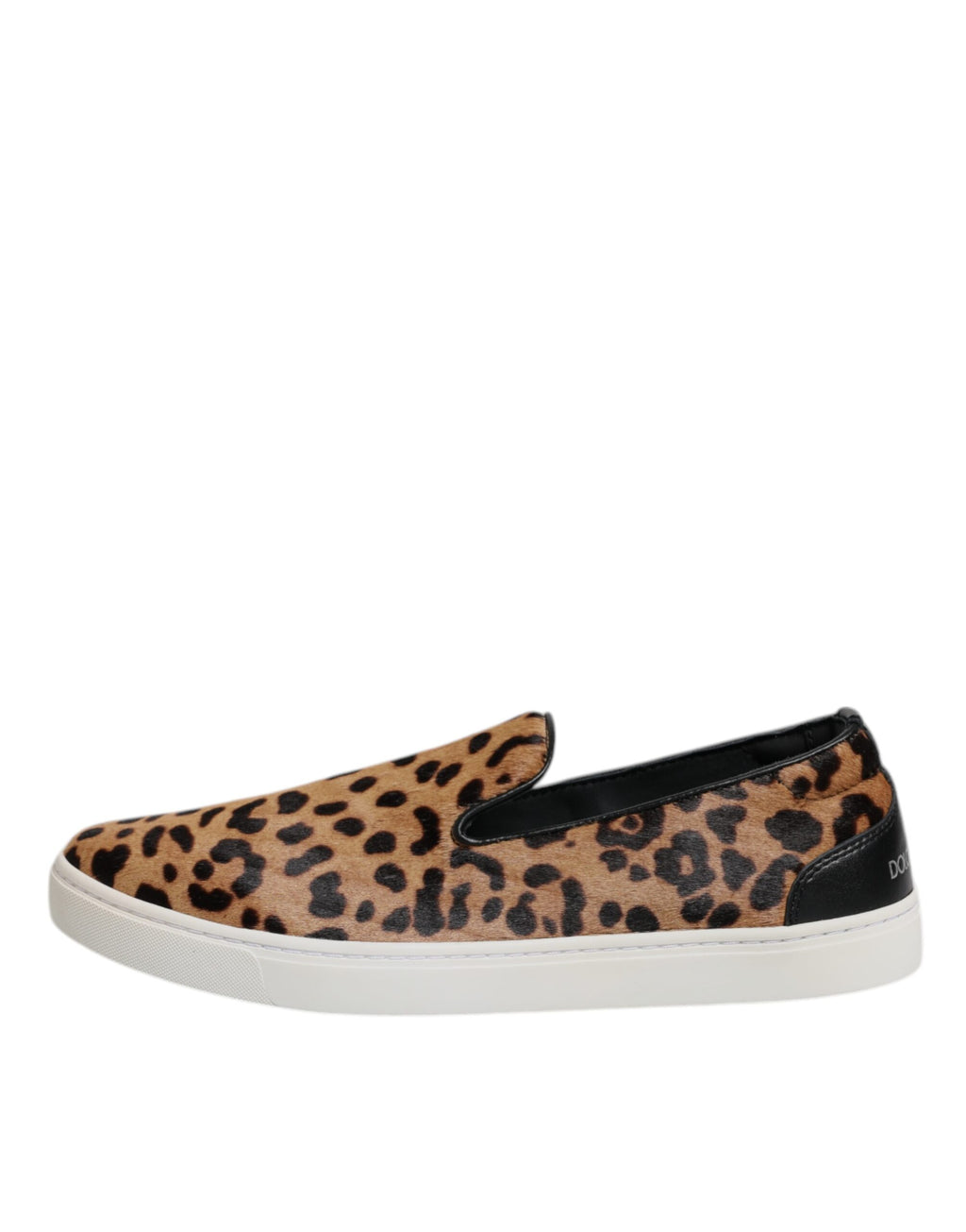 Dolce & Gabbana Braun Kalbsleder Pelz Leopard Sneakers Schuhe