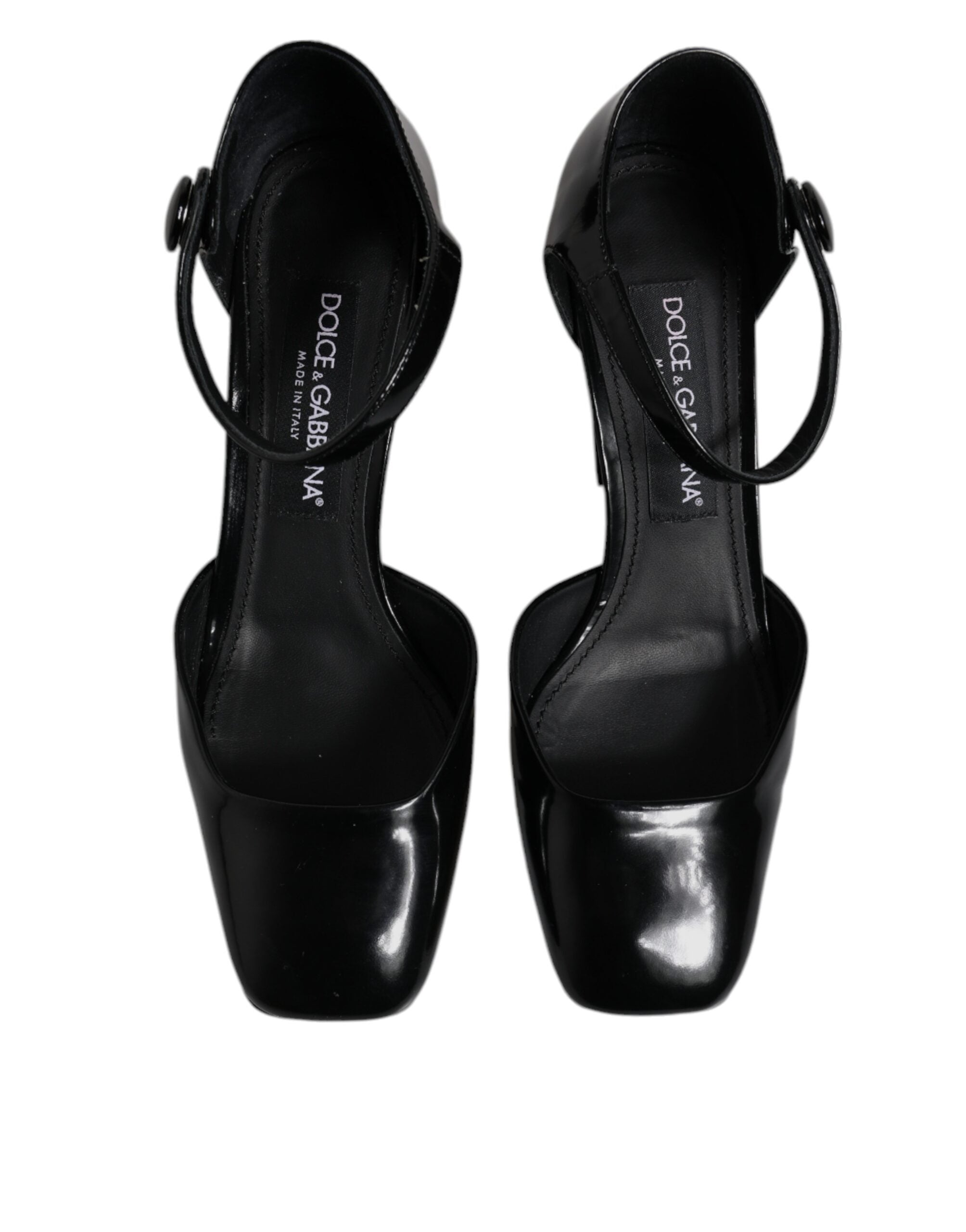 Dolce & Gabbana Schwarze Leder Jackie Riemchensandalen Schuhe