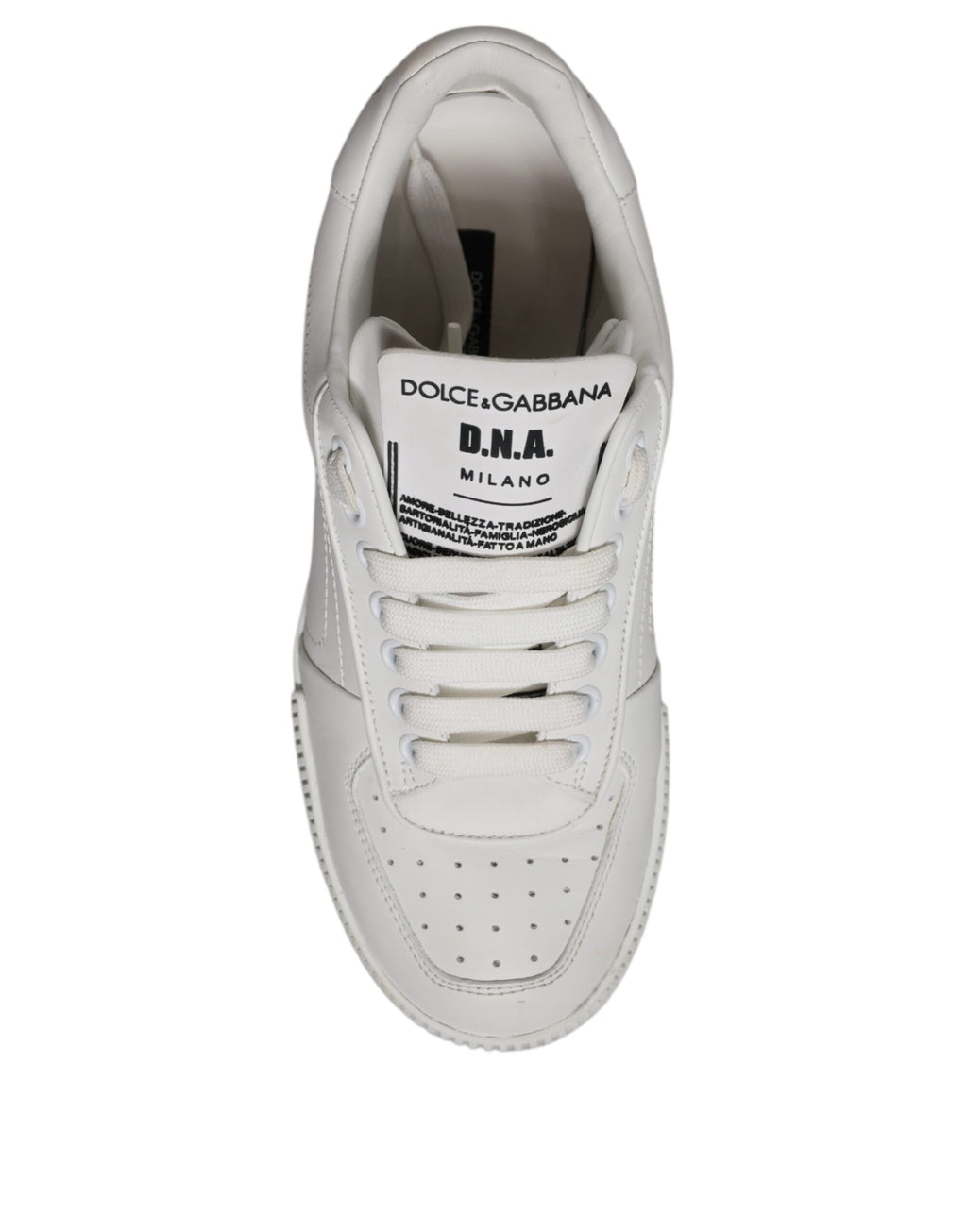 Dolce & Gabbana Weiß Miami Leder Low Top Turnschuhe Schuhe