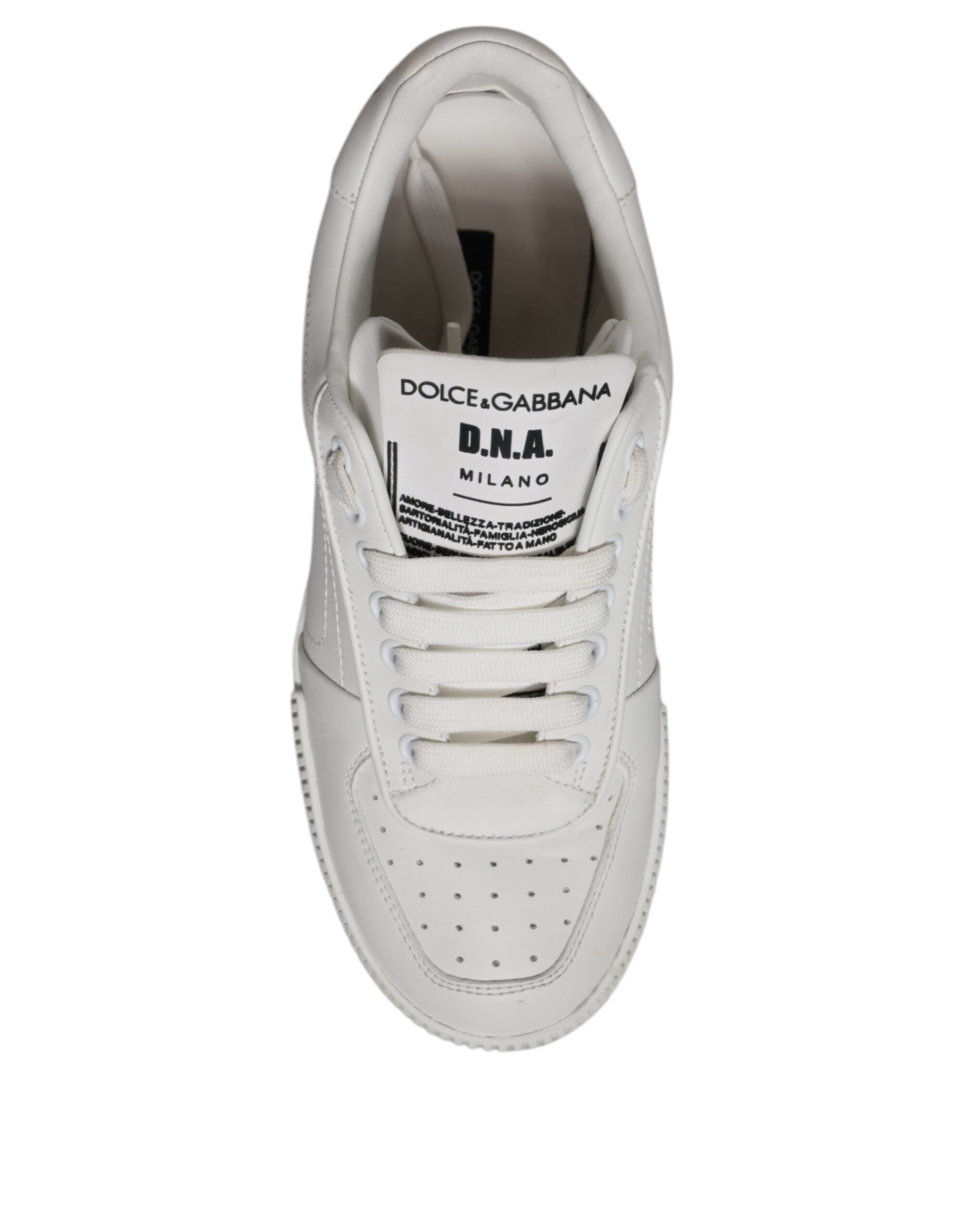 Dolce & Gabbana Weiß Miami Leder Low Top Turnschuhe Schuhe
