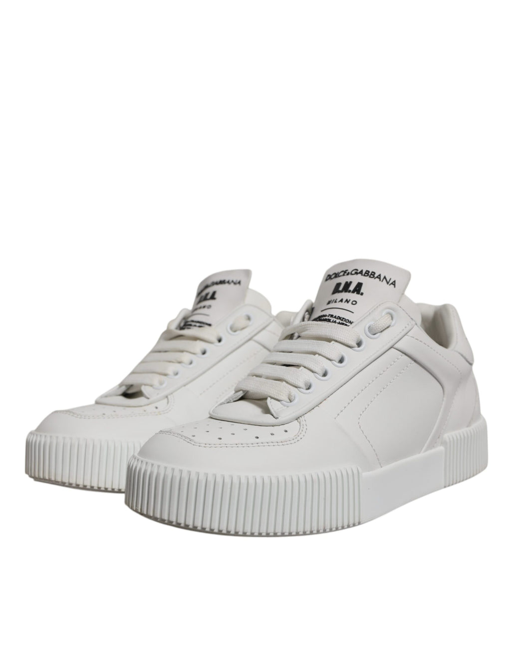 Dolce & Gabbana Weiß Miami Leder Low Top Turnschuhe Schuhe