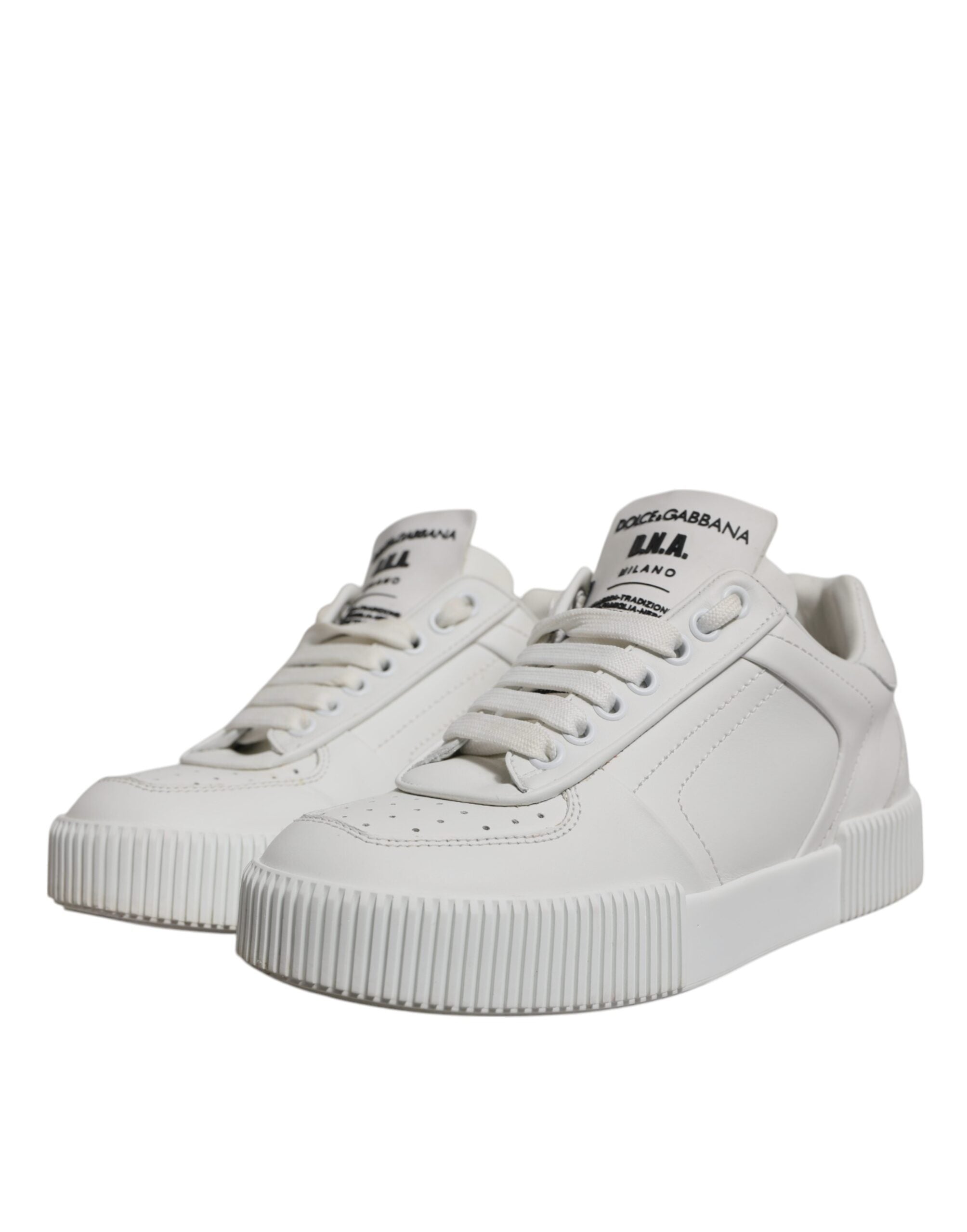 Dolce & Gabbana Weiß Miami Leder Low Top Turnschuhe Schuhe