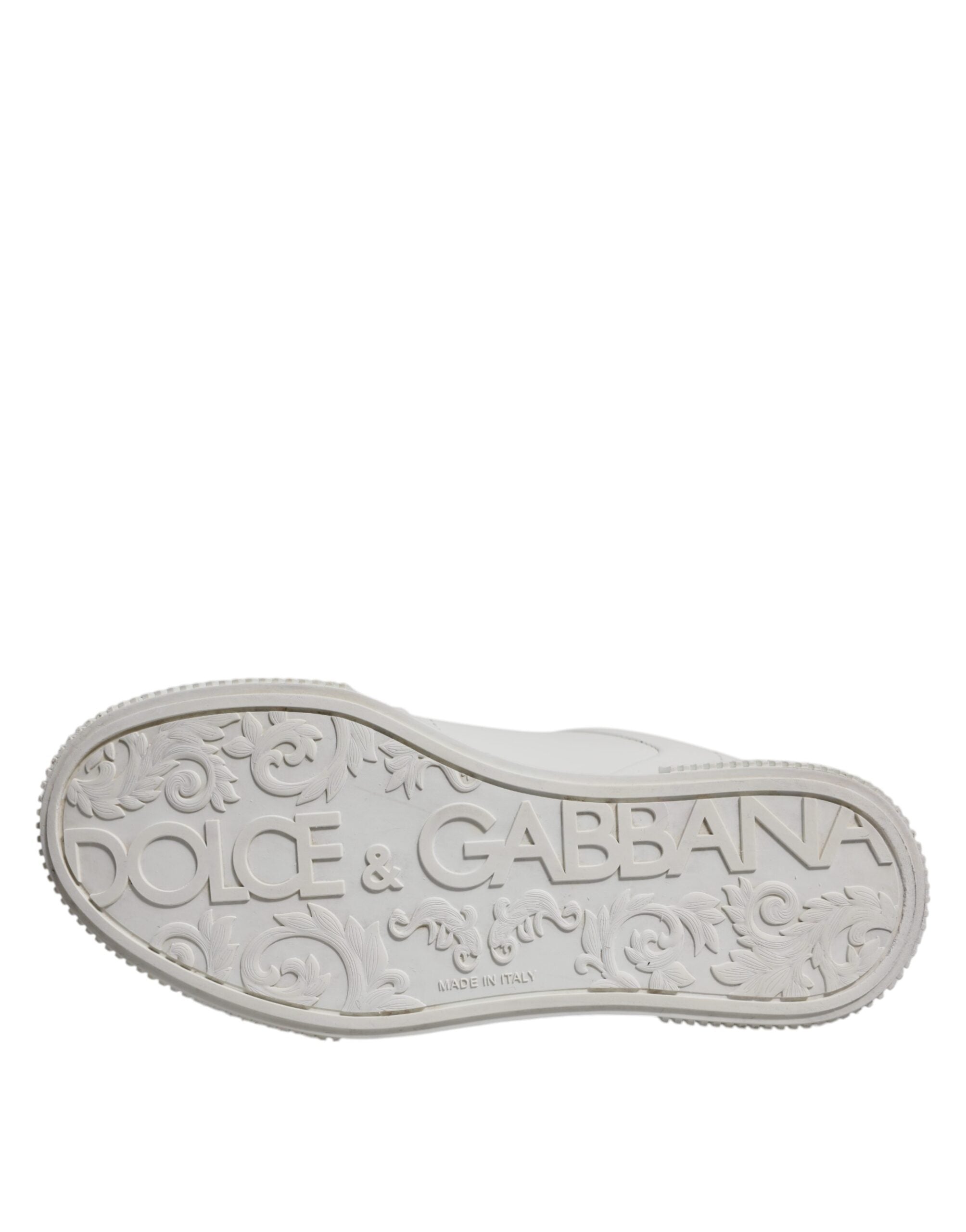 Dolce & Gabbana Weiß Miami Leder Low Top Turnschuhe Schuhe