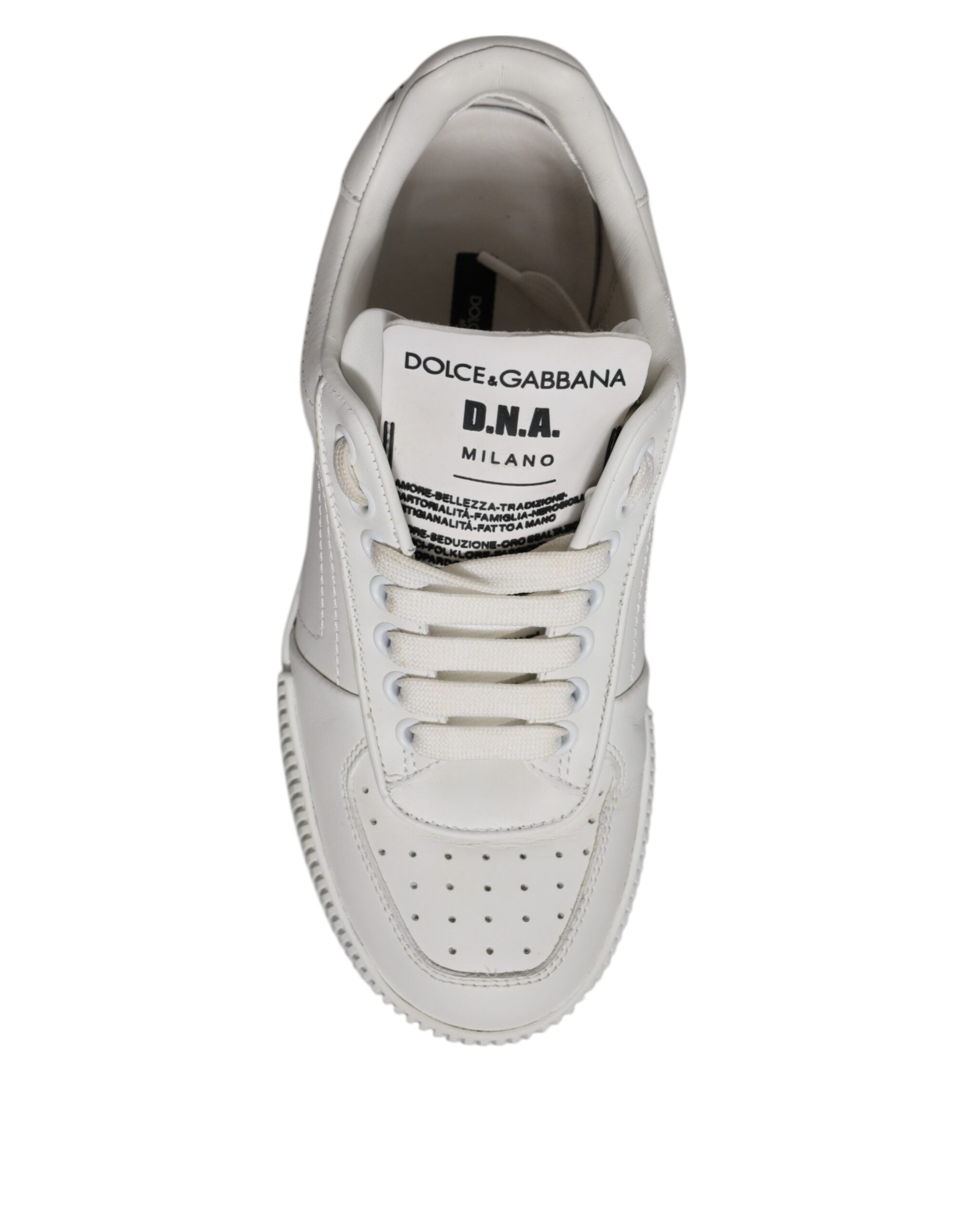Dolce & Gabbana Weiß Miami Leder Low Top Turnschuhe Schuhe