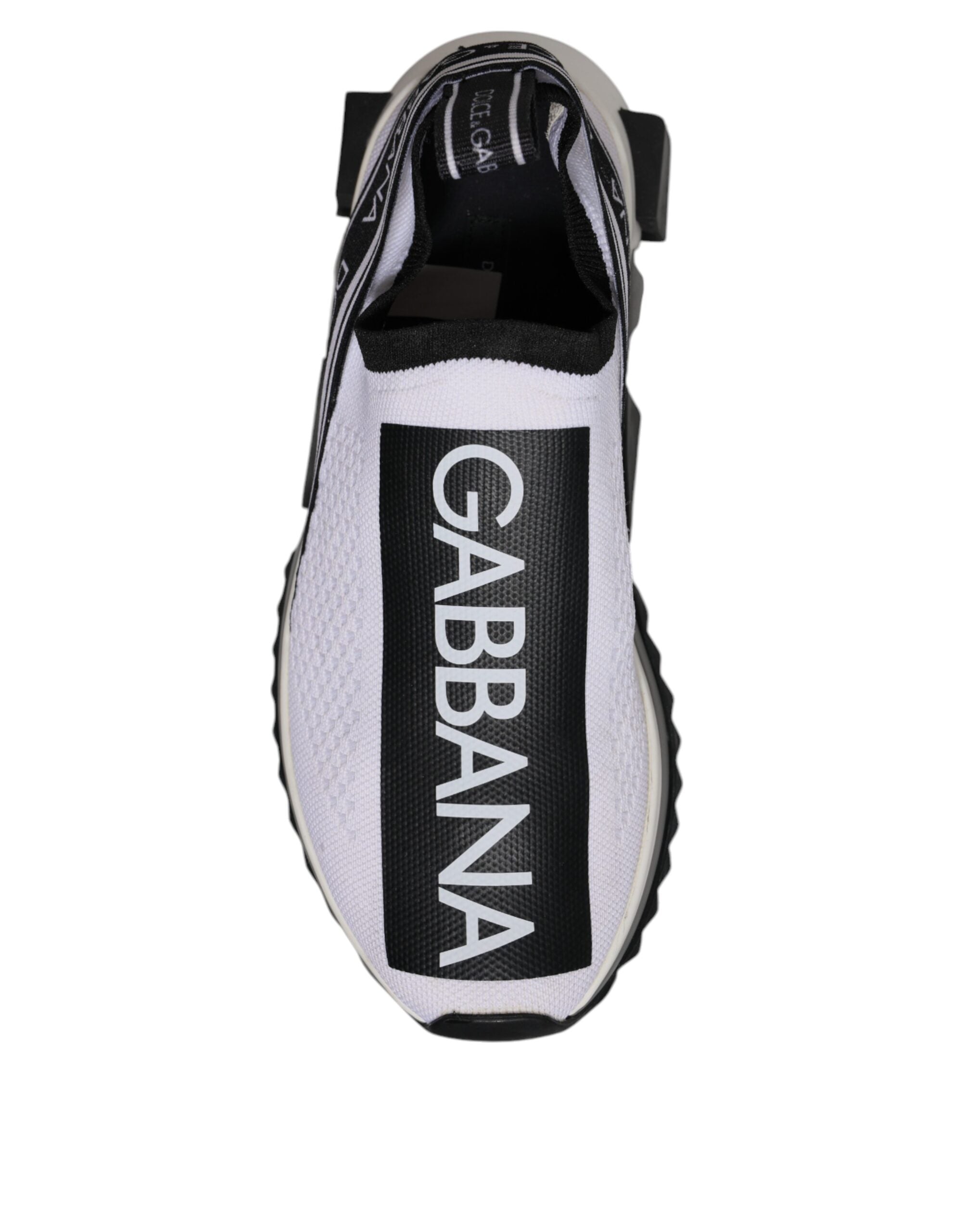 Dolce & Gabbana Weiß Schwarz Slip On Sorrento Sneakers Schuhe