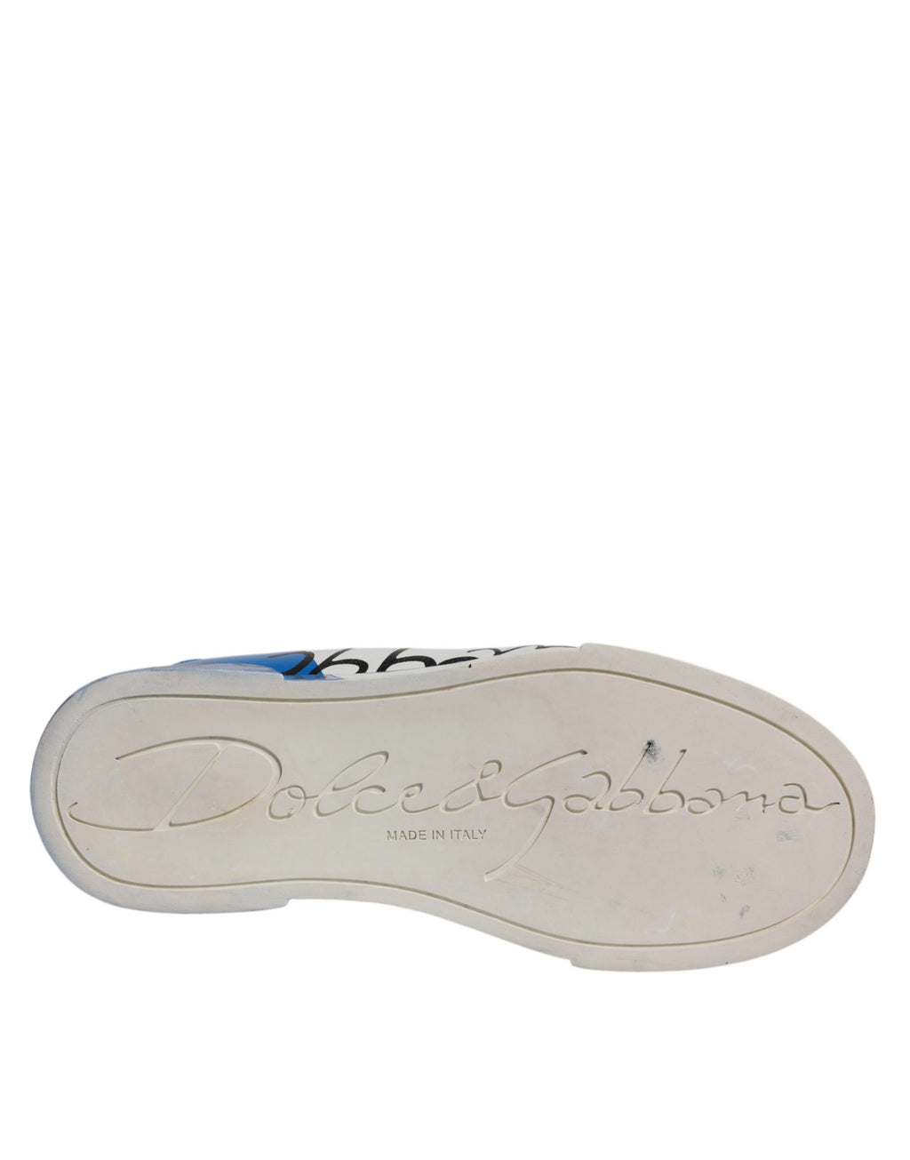 Dolce & Gabbana Weiß Blau Logo Portofino Turnschuhe Schuhe
